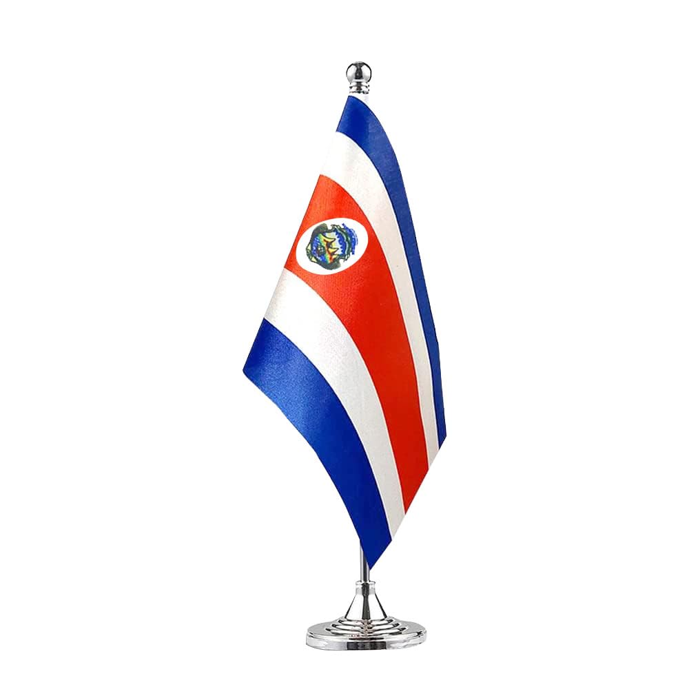 Costa Rica Flag - 12x18 Inch Mini Costa Rican Table Desk Flags for Home, Office & Party Decorations - Perfect for World Cup, Independence Day & Cultural Events