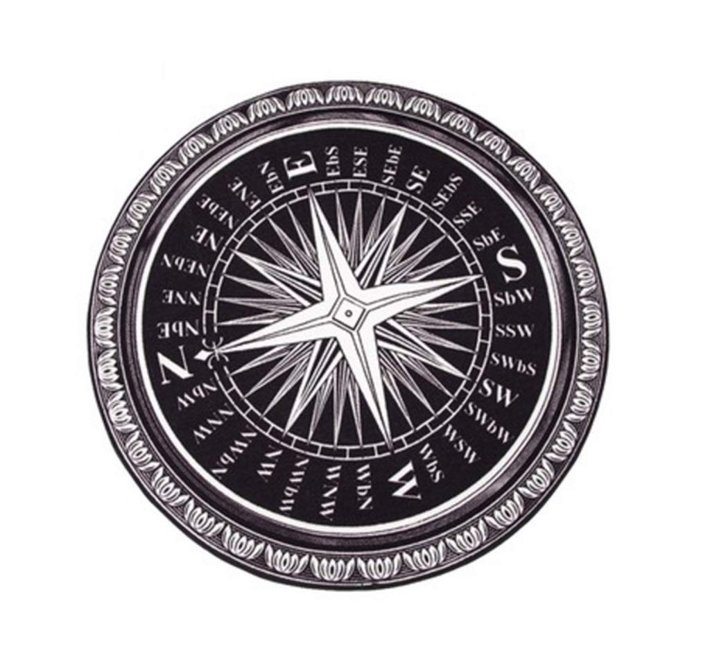 ZMM Round Carpet - Fashion Washable Non-Slip Floor Mat for Bedroom, Living Room, Coffee Table, Study & Office - Soft Black Foot Pad for Computer Chair & Home Decor