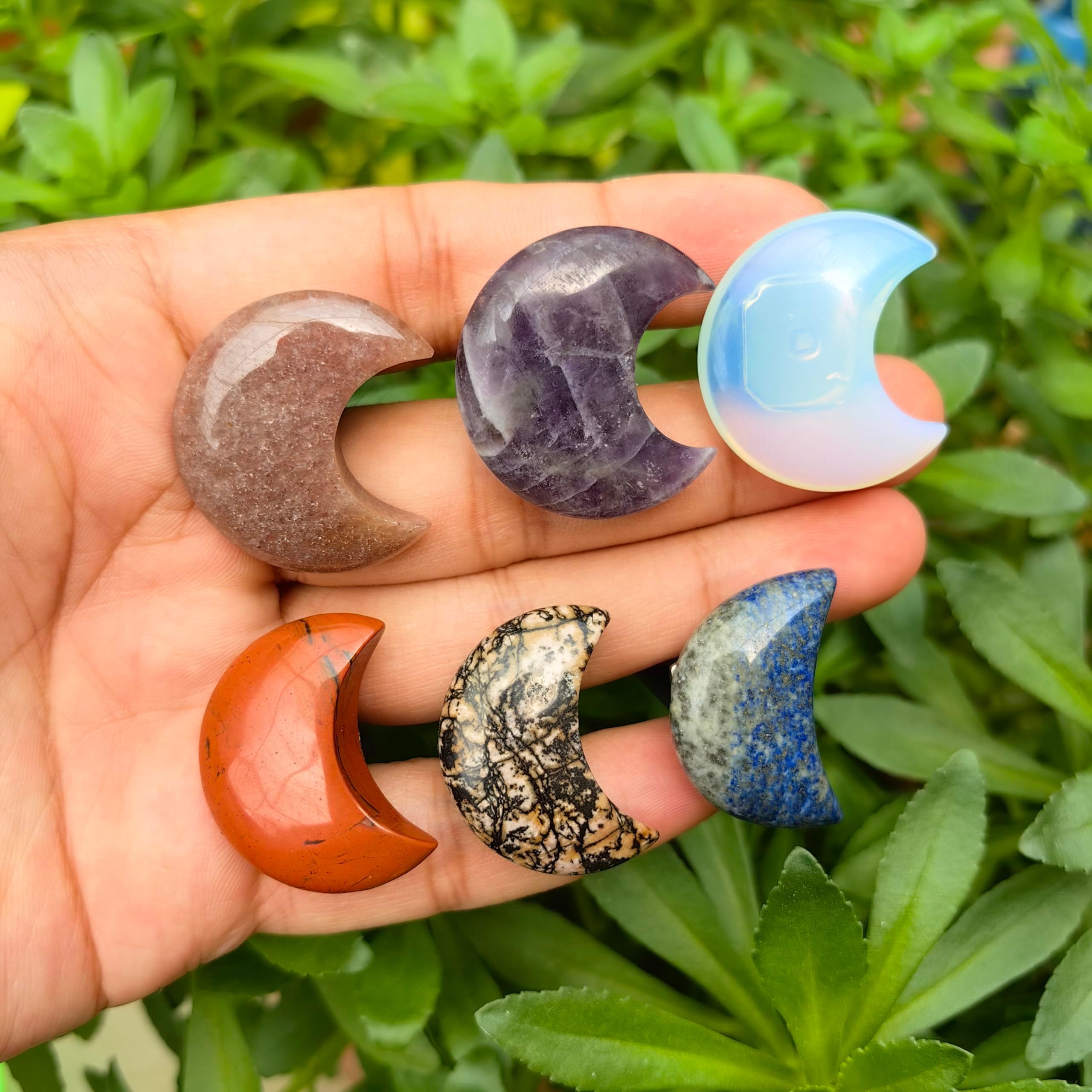Natural Quartz Crystal Car Vent Clips - Star & Moon Shape Car Air Freshener Decor with Obsidian Charm | Feng Shui Car Accessories for Good Luck & Positive Energy | Perfect Car Gift for Women, Men, Friends & Family