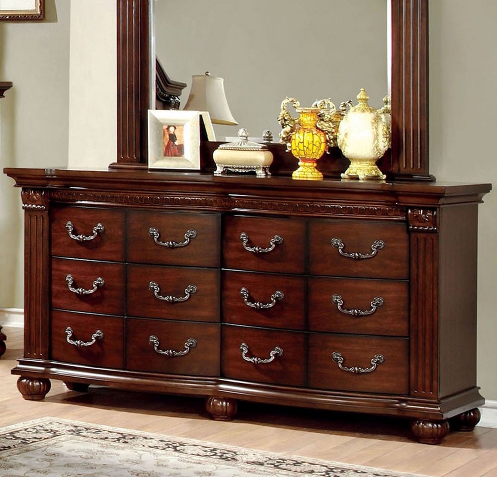 24/7 Shop at Home Masland Traditional Wood Dresser with Storage - Cherry Finish for Bedroom, Living Room, or Office Organization