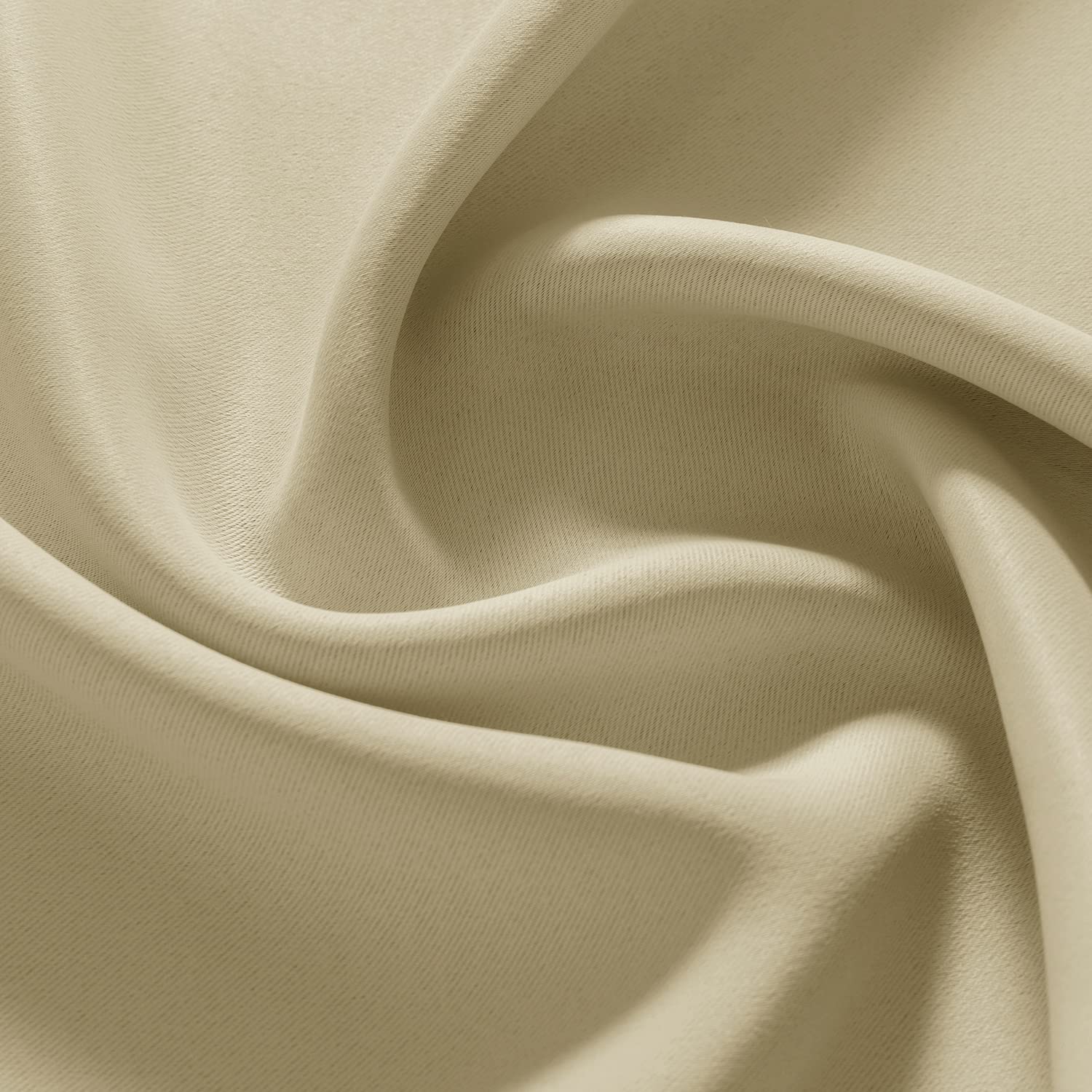 XTMYI 2 Panels Grommet Short Curtains for Bedroom & Living Room - Thermal Insulated Heat Reflective Sun Blocking Neutral Bay Window Curtains, 48 Inch Length, Beige - Perfect for Energy Efficiency and Privacy in Home Decor