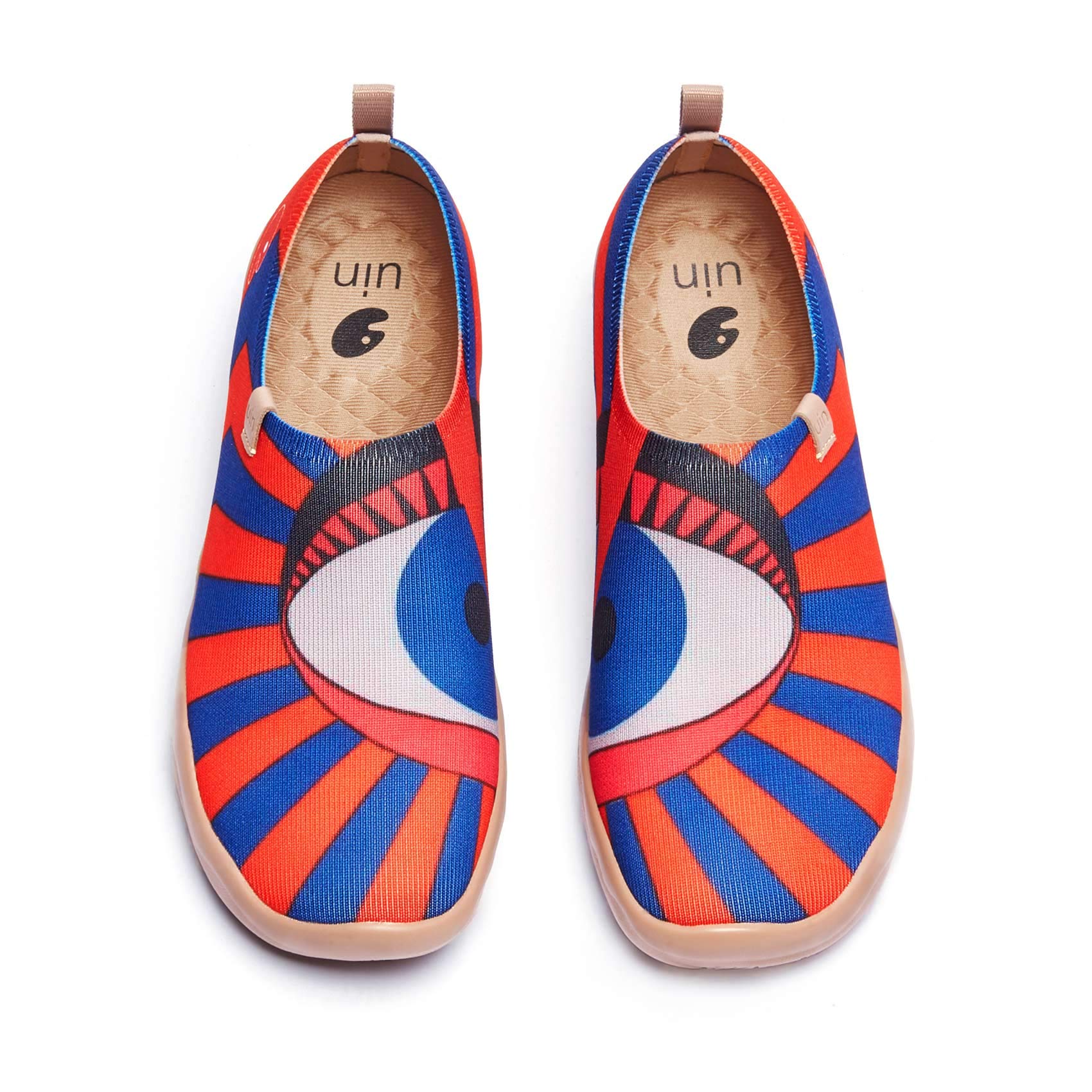 UIN Women's Slip On Sneakers - Comfortable Knit Loafers with Artistic Painting | Soft Walking Shoes for Casual Wear, Travel & Daily Activities