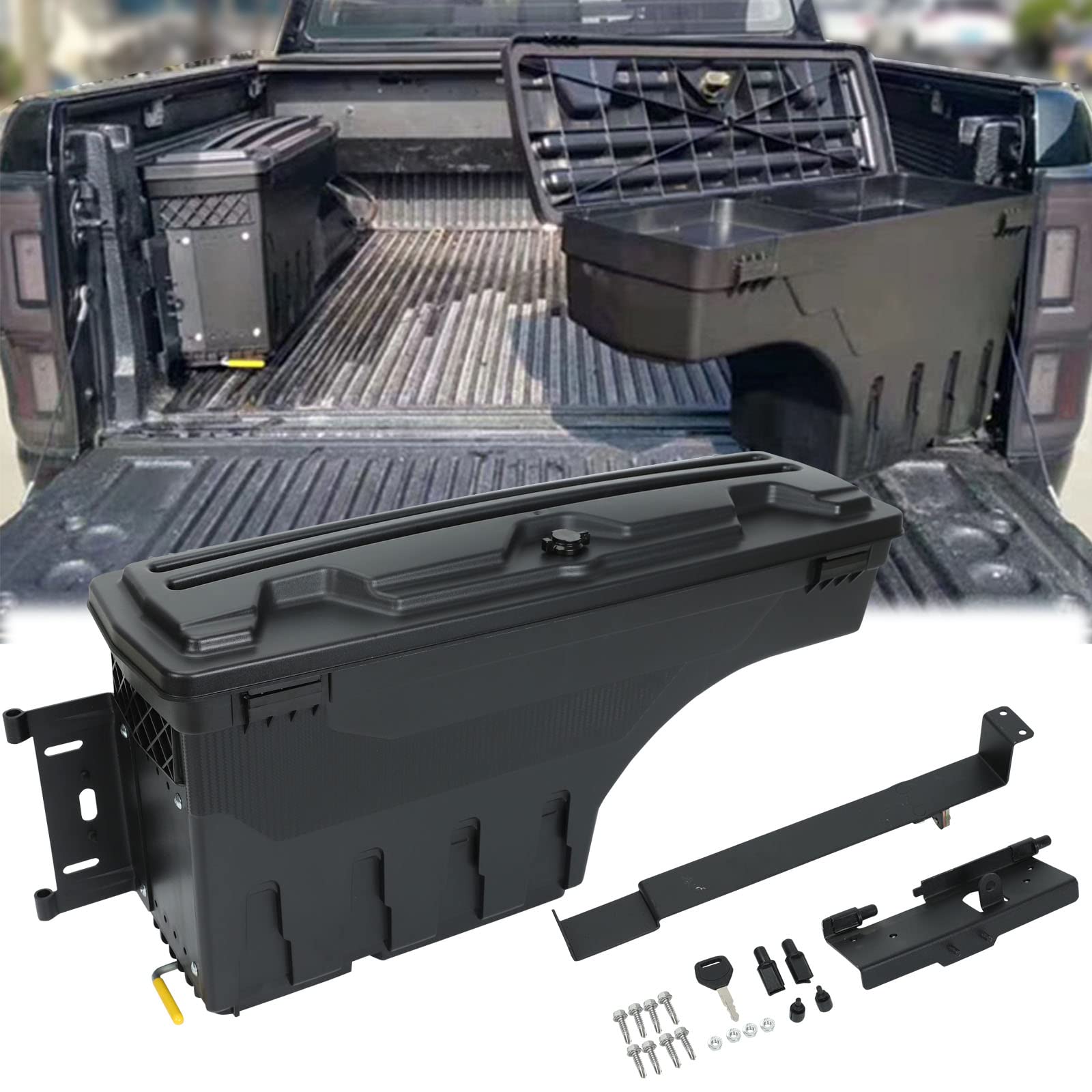 Lockable Truck Bed Storage Box - Left Driver Side Tool Box Compatible with 2004-2012 Chevy Colorado & GMC Canyon Pickup | Durable Weatherproof Cargo Organizer for Camping Gear, Tools & Work Equipment