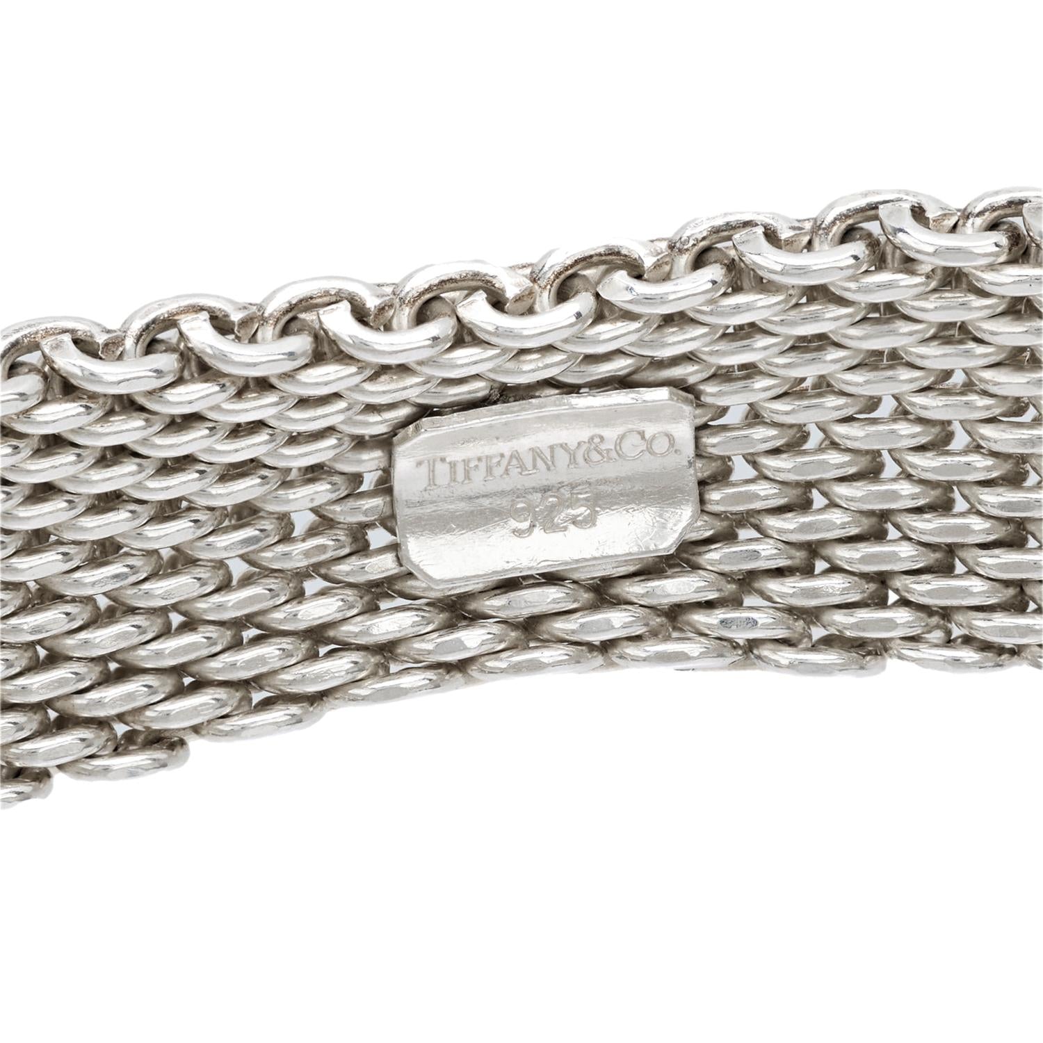 Vintage Tiffany & Co. Sterling Silver Mesh Bracelet for Women - Elegant Estate Jewelry Gift for Birthday, Anniversary & Special Occasions