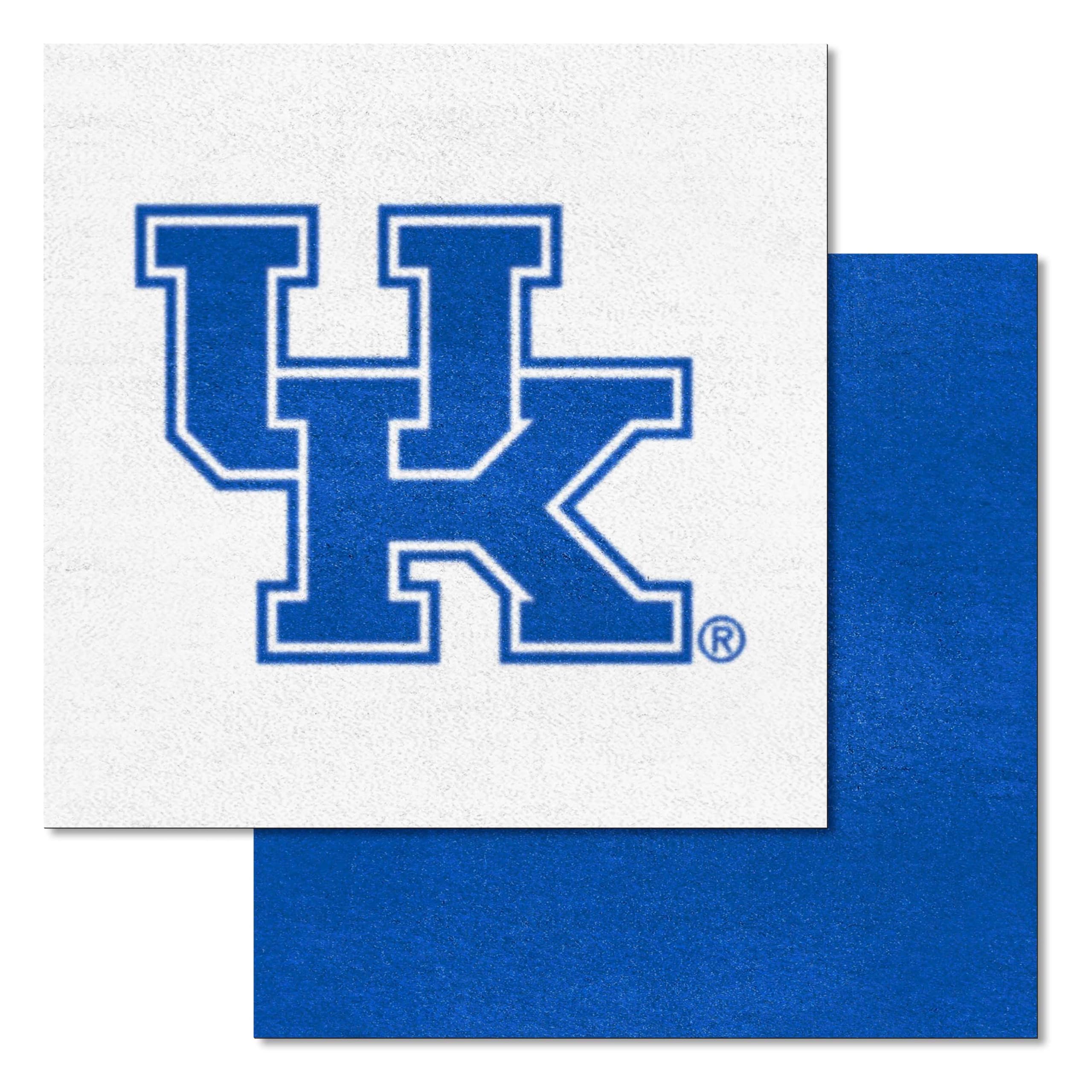 FANMATS 24301 Kentucky Wildcats Team Carpet Tiles - 45 Sq Ft NCAA College Sports Floor Mat - Durable & Easy to Clean for Game Rooms, Dorm Decor, and Fan Cave Setups