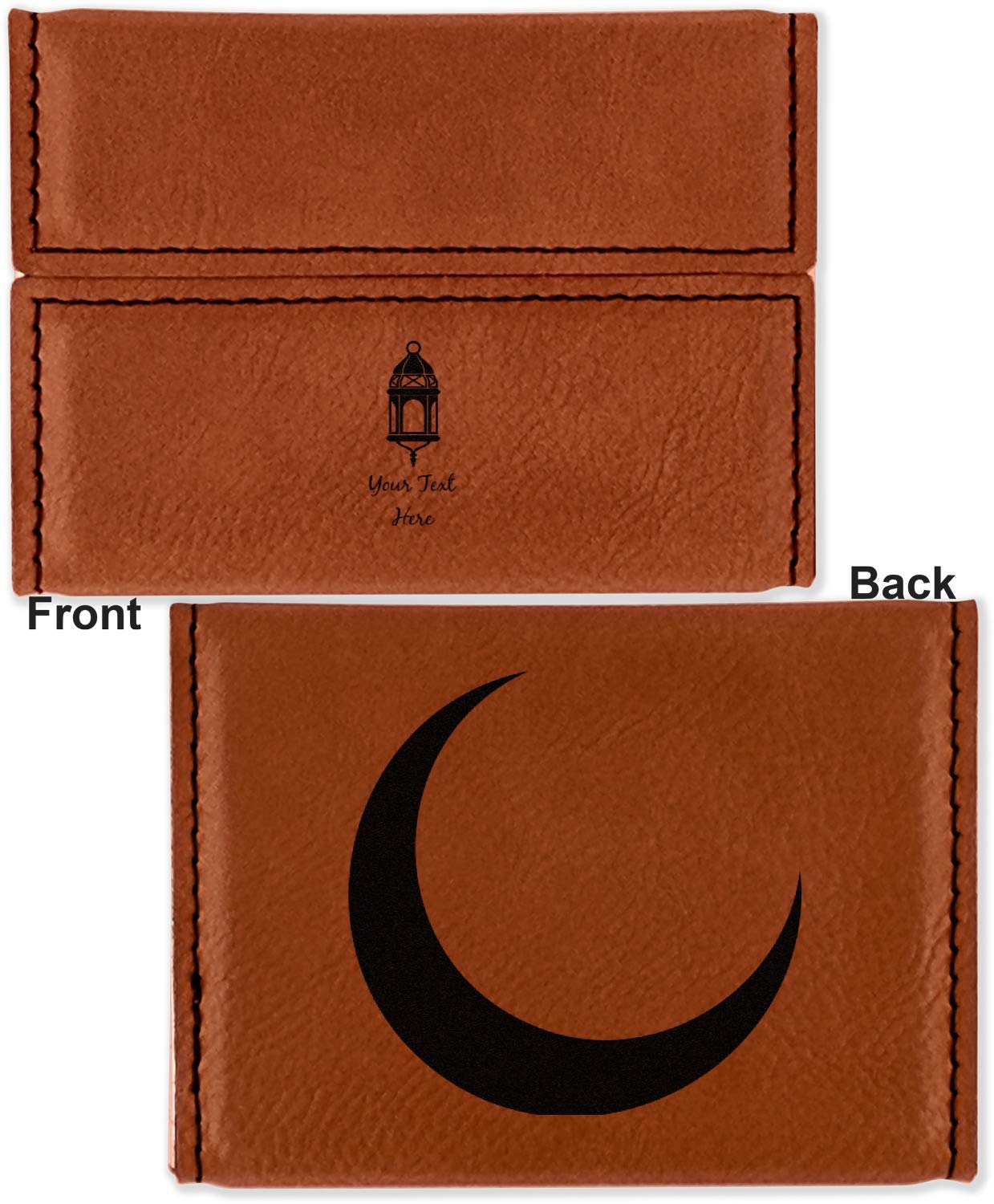 Customized Leatherette Business Card Holder - Double Sided Hanging Lantern for Office & Gifts