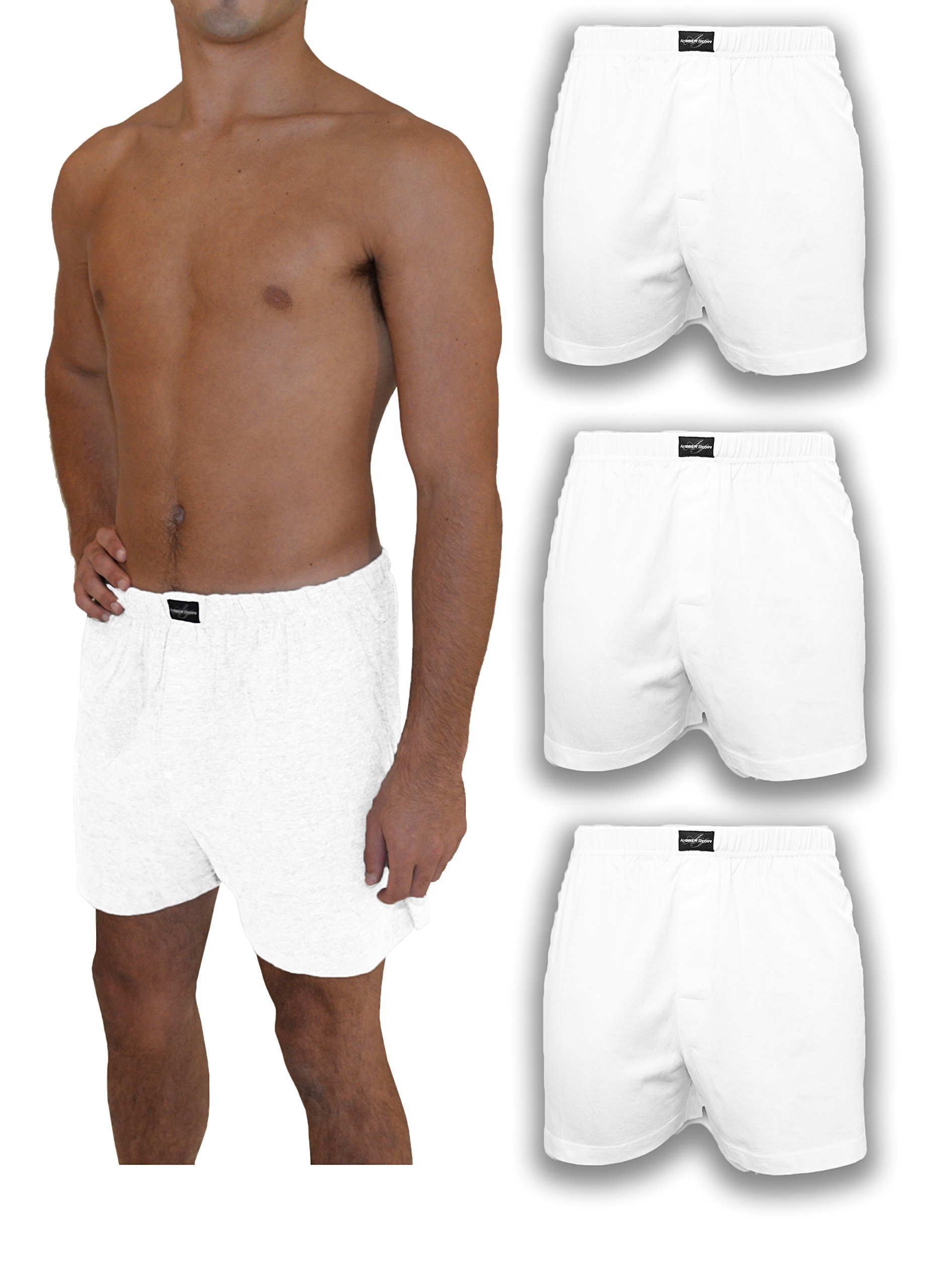 Andrew Scott Men's 3 Pack Soft Breathable Cotton Knit Boxer Briefs - Comfortable Underwear for Everyday Wear, Workout & Sleep