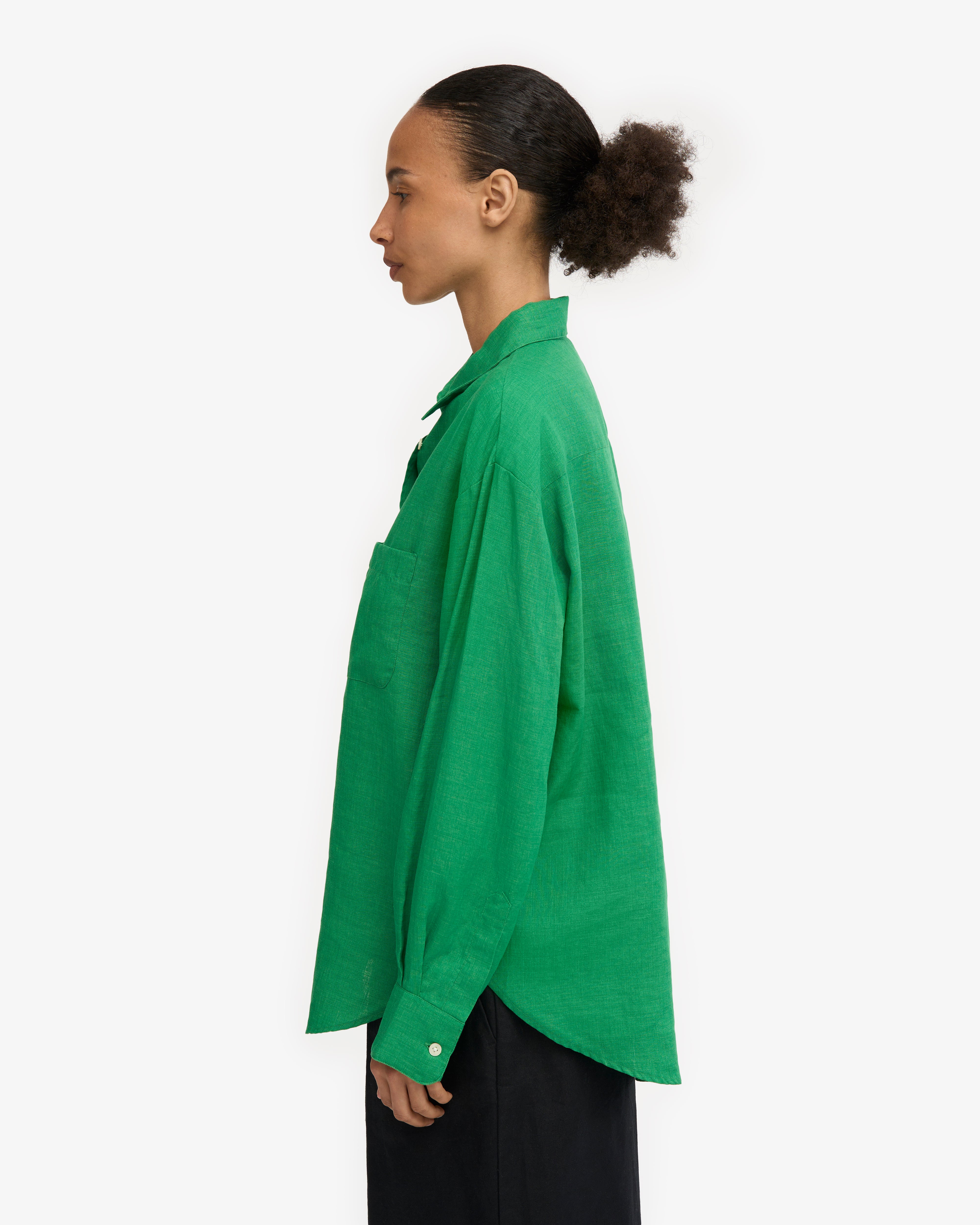 Stylish Linen Oversized Shirt in Kelly Green | Breathable & Comfortable Summer Top for Women | Perfect for Casual Outings, Beach Cover-ups & Boho Fashion