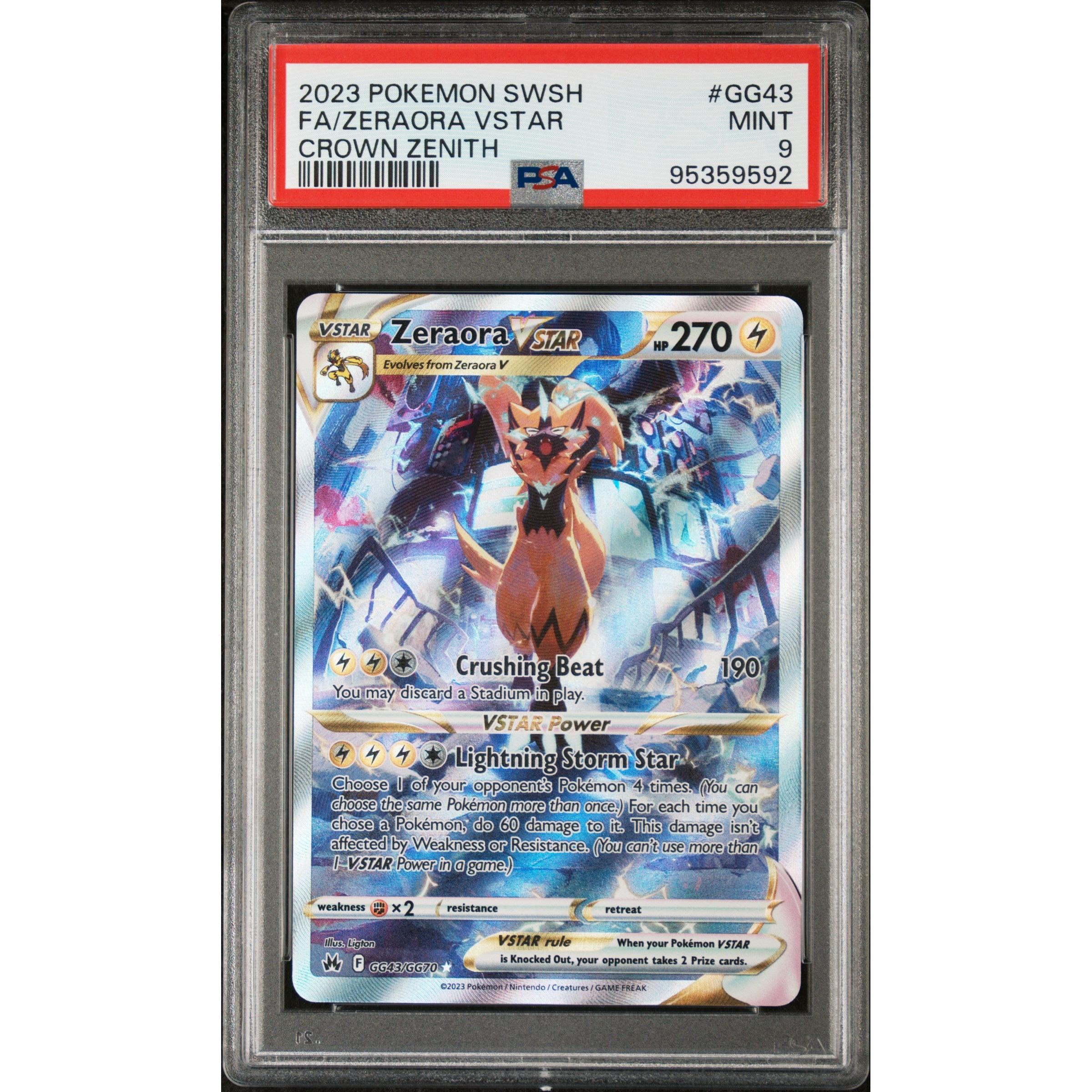 2023 Pokemon Crown Zenith Zeraora VSTAR GG43/GG70 PSA 9 Graded Card - Rare Collectible for Trading Card Game Players & Pokemon Fans