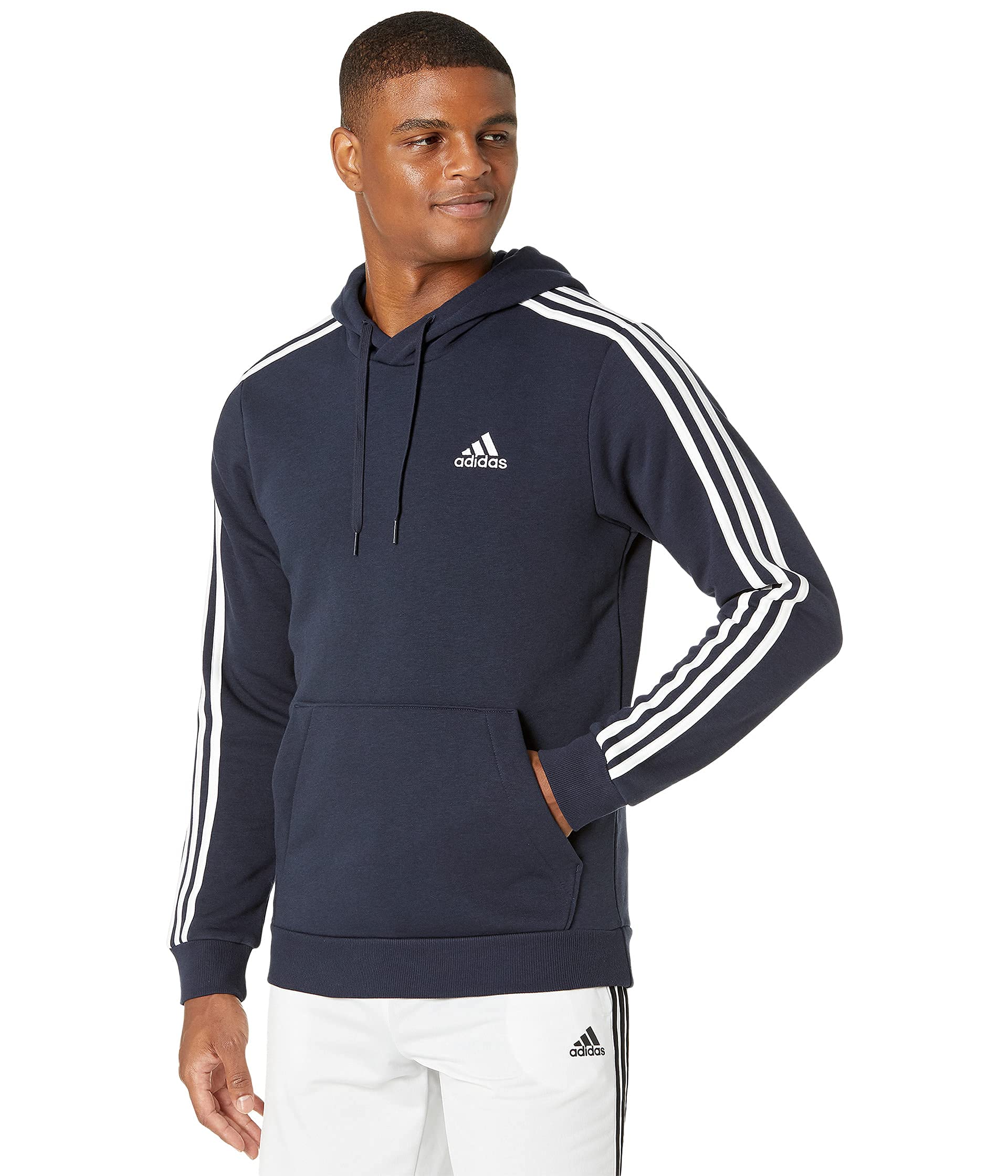 **Adidas Men's Essentials Fleece 3-Stripes Hoodie - Soft & Warm Pullover for Casual Wear, Gym & Outdoor Activities**
