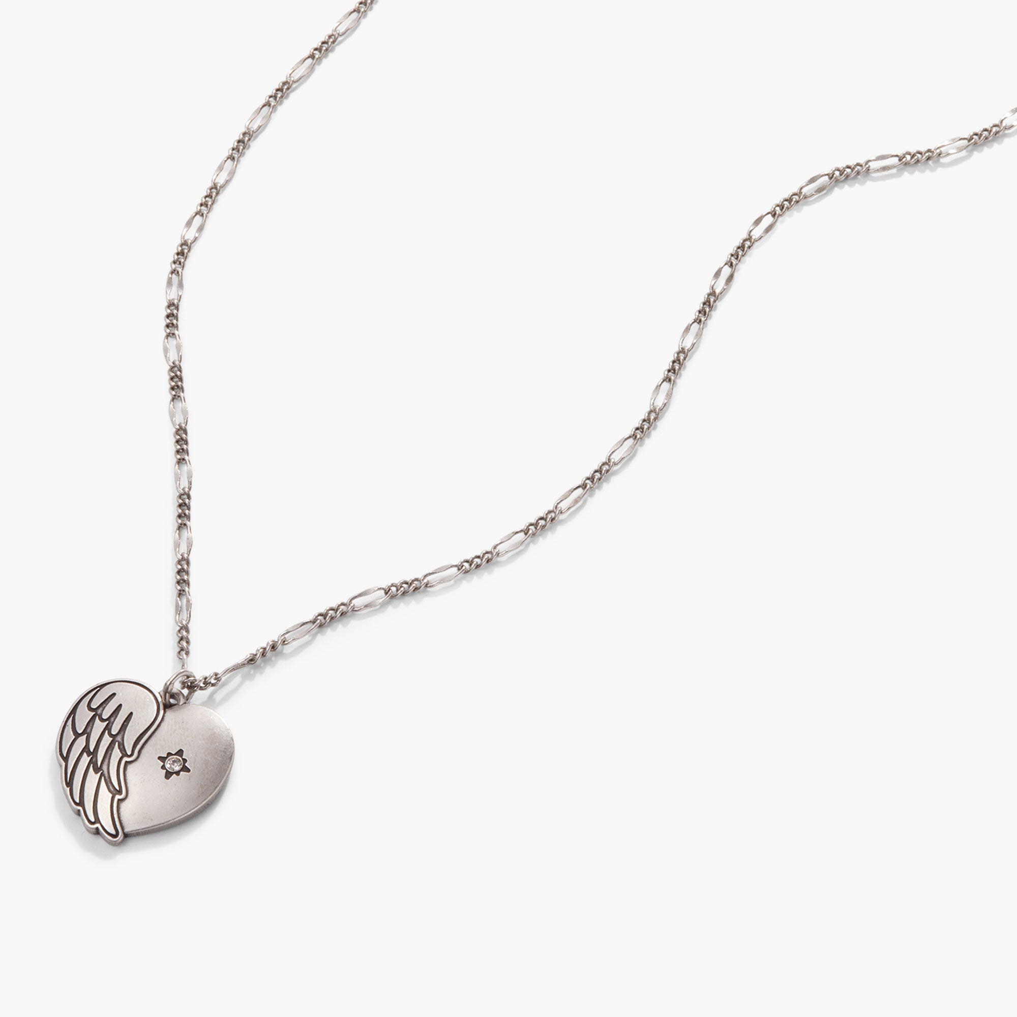 Family Forever Angel Wing Heart Pendant Necklace - Sterling Silver Love Jewelry Gift for Mom, Wife, Daughter | Perfect for Valentine's Day, Anniversary & Special Occasions