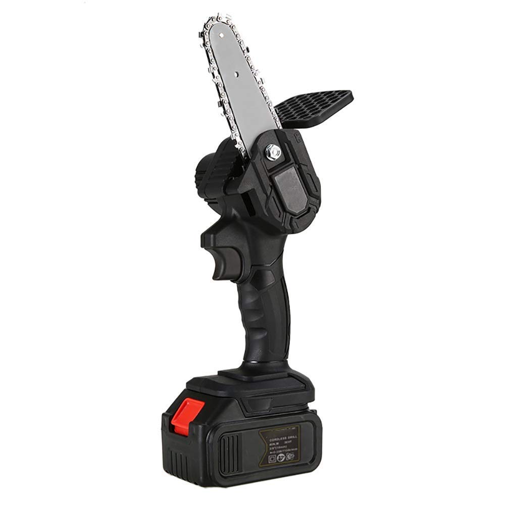 4-Inch Cordless Mini Handheld Electric Chainsaw - Portable Battery-Powered Saw with Charger for Tree Branch Wood Cutting - Perfect for Yard Work, Gardening, and DIY Projects