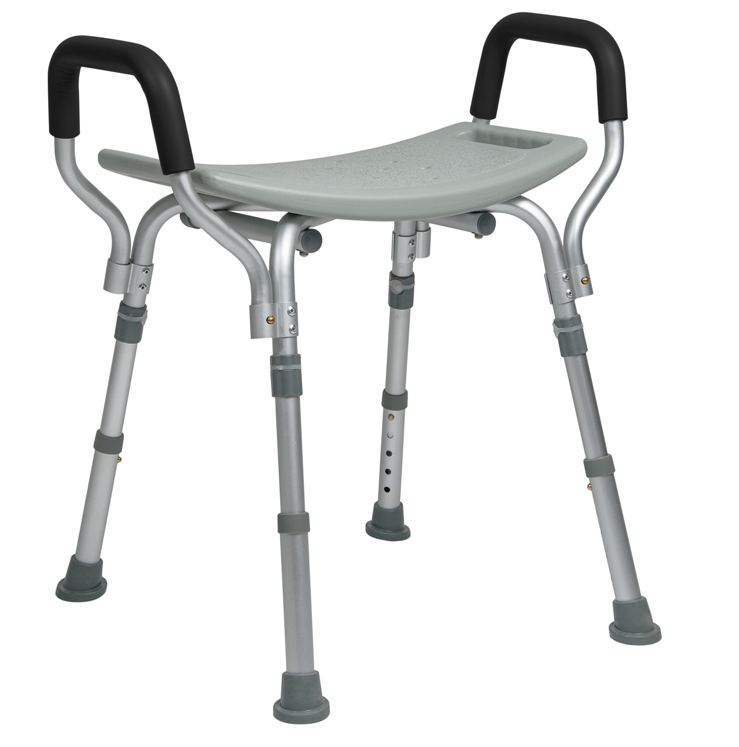Graham-Field 7931RA Lumex Platinum Collection Bath Seat with Support Arms - Standard Grey Shower Chair for Adults (350 lbs Capacity) - Pack of 4 - Ideal for Elderly Care, Post-Surgery Recovery & Accessible Bathing