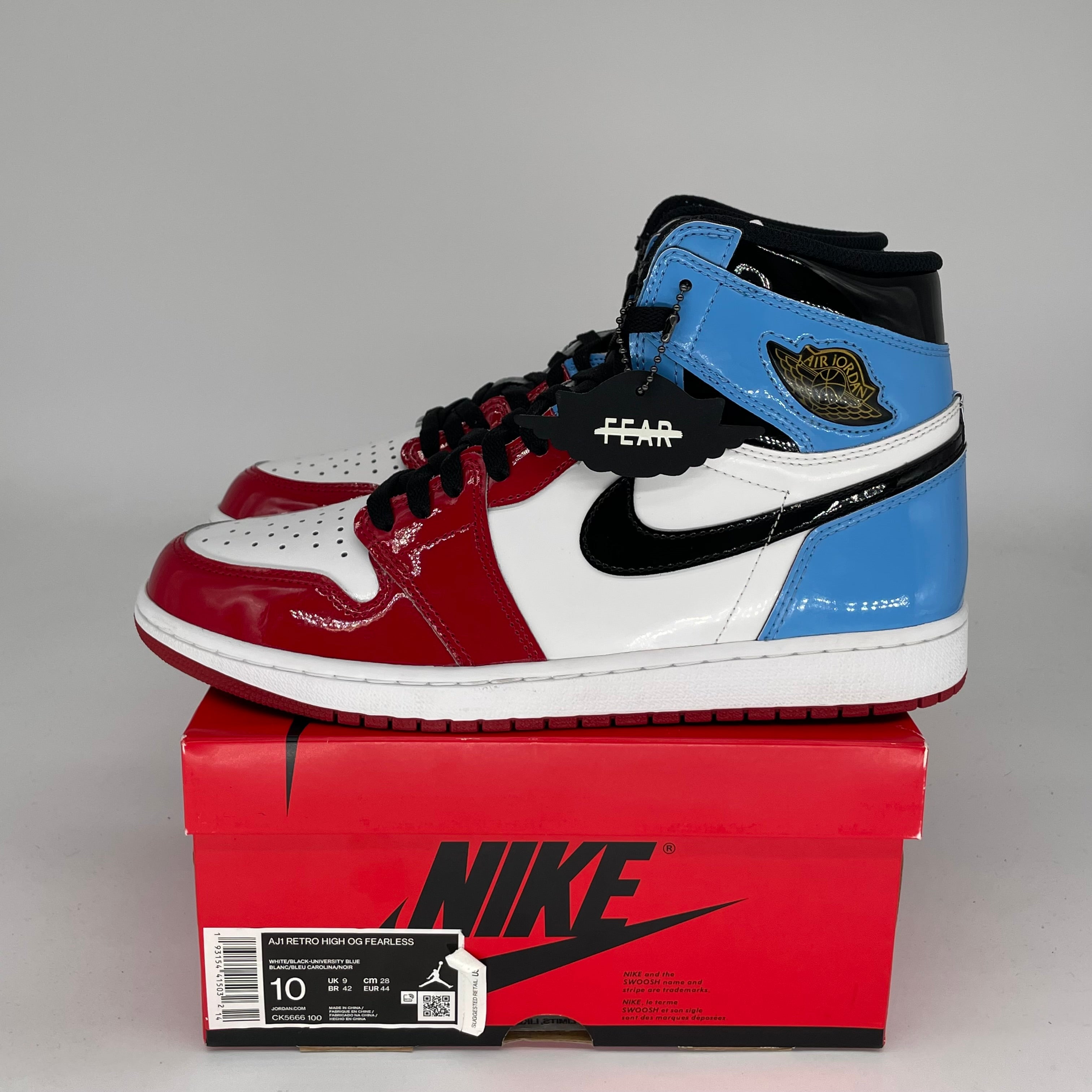 Original Air Jordan 1 Fearless UNC Chicago Men's Basketball Shoes Size 10 - CK5666-100 | Authentic Retro Sneakers for Streetwear, Sports & Collectors
