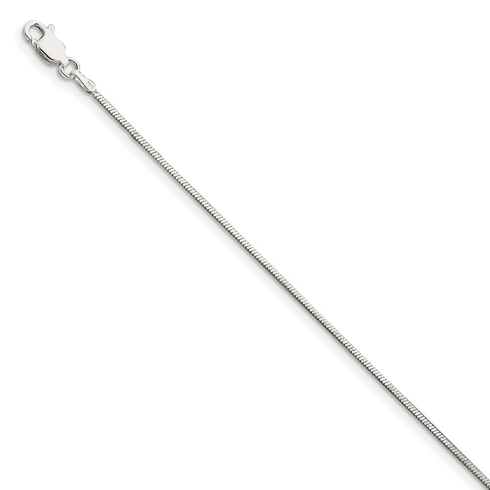 925 Sterling Silver 1.25mm Octagonal Snake Chain Anklet for Women - Dainty Ankle Bracelet for Everyday Wear, Gift Giving & Special Occasions