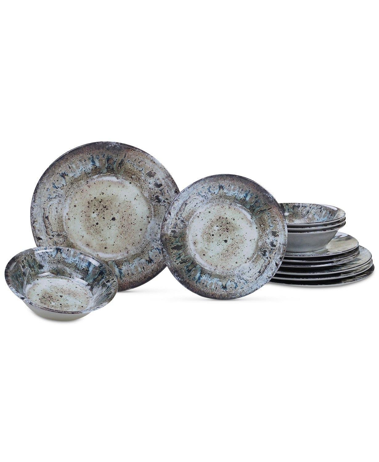 Premium Heavyweight Melamine Dinner Plates - Durable Stone Design for Outdoor Dining, Camping & Picnics