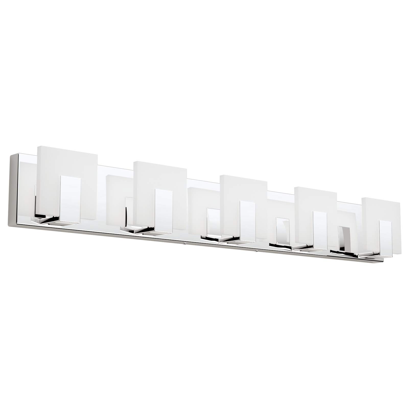 Aipsun 5-Light Modern LED Bathroom Vanity Light - Acrylic & Stainless Steel Chrome Fixture with Up/Down Lighting - White Light 6000K - Perfect for Bathroom Mirror Illumination and Contemporary Home Decor