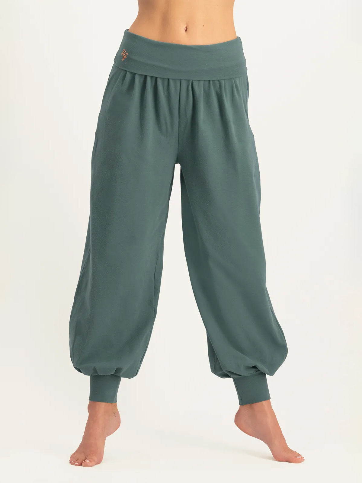 Urban Goddess Rhea High-Waisted Yoga Pants - Forest Green - Women's Stretchy Workout Leggings for Yoga, Gym & Lounge Wear