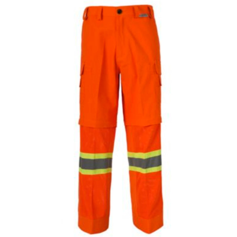 CoolWorks Hi-Visibility Ventilated Cargo Work Pants for Men - Orange Safety CW2ORGA | Durable Construction Workwear for Outdoor Jobs & Hazardous Environments
