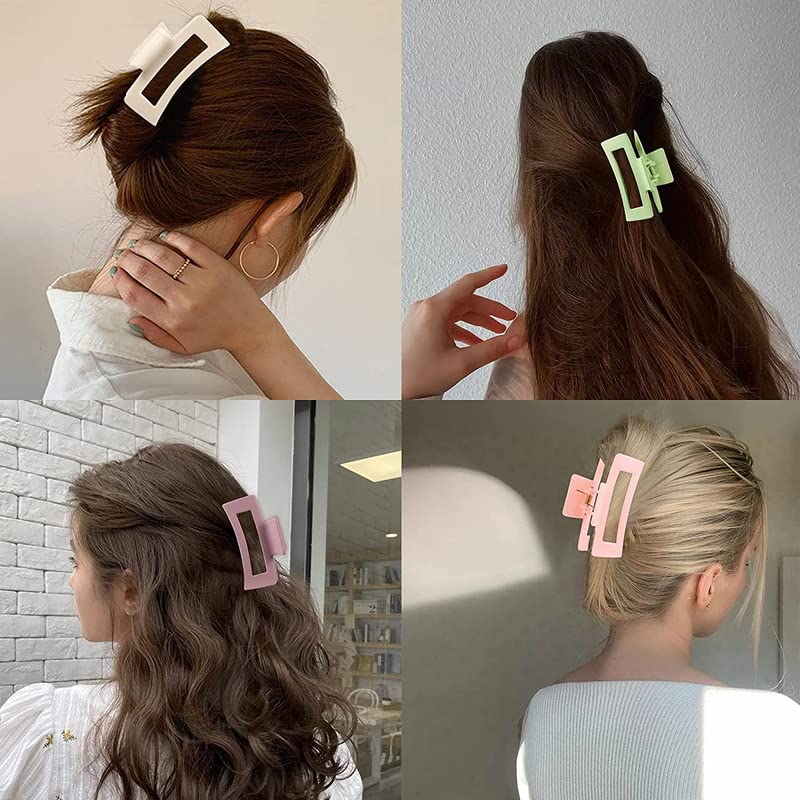 SUKAINA TRENDS 6-Piece Non-Slip Hair Claw Clips Set - 3.5 Inch Acrylic Banana Clips with Matte Finish for Women & Girls | Perfect for School, Work, Gym, and Everyday Hairstyles
