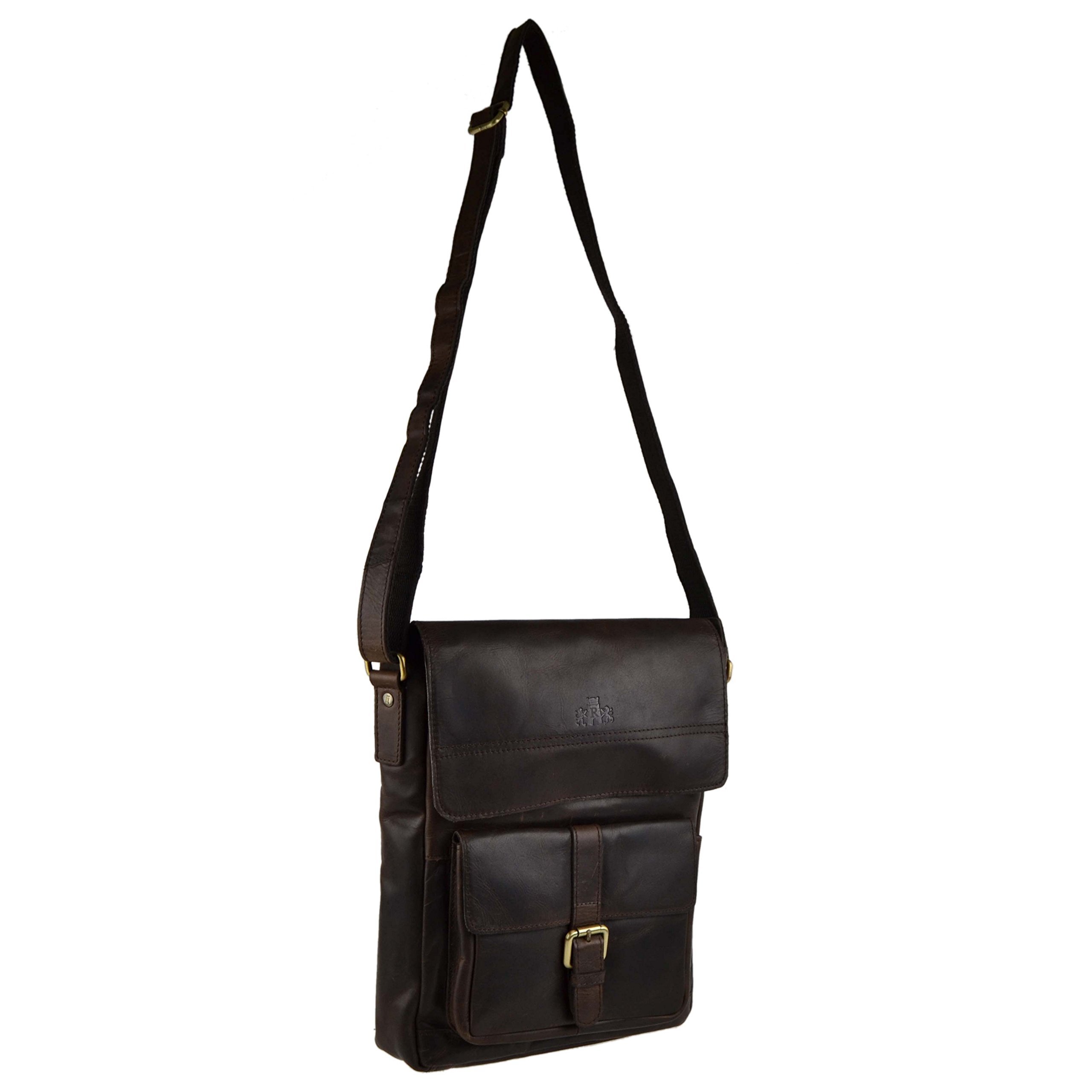 Stylish Women's Buffalo Leather Messenger Bag - North/South Design, One Size, Brown | Perfect for Work, Travel & Everyday Use