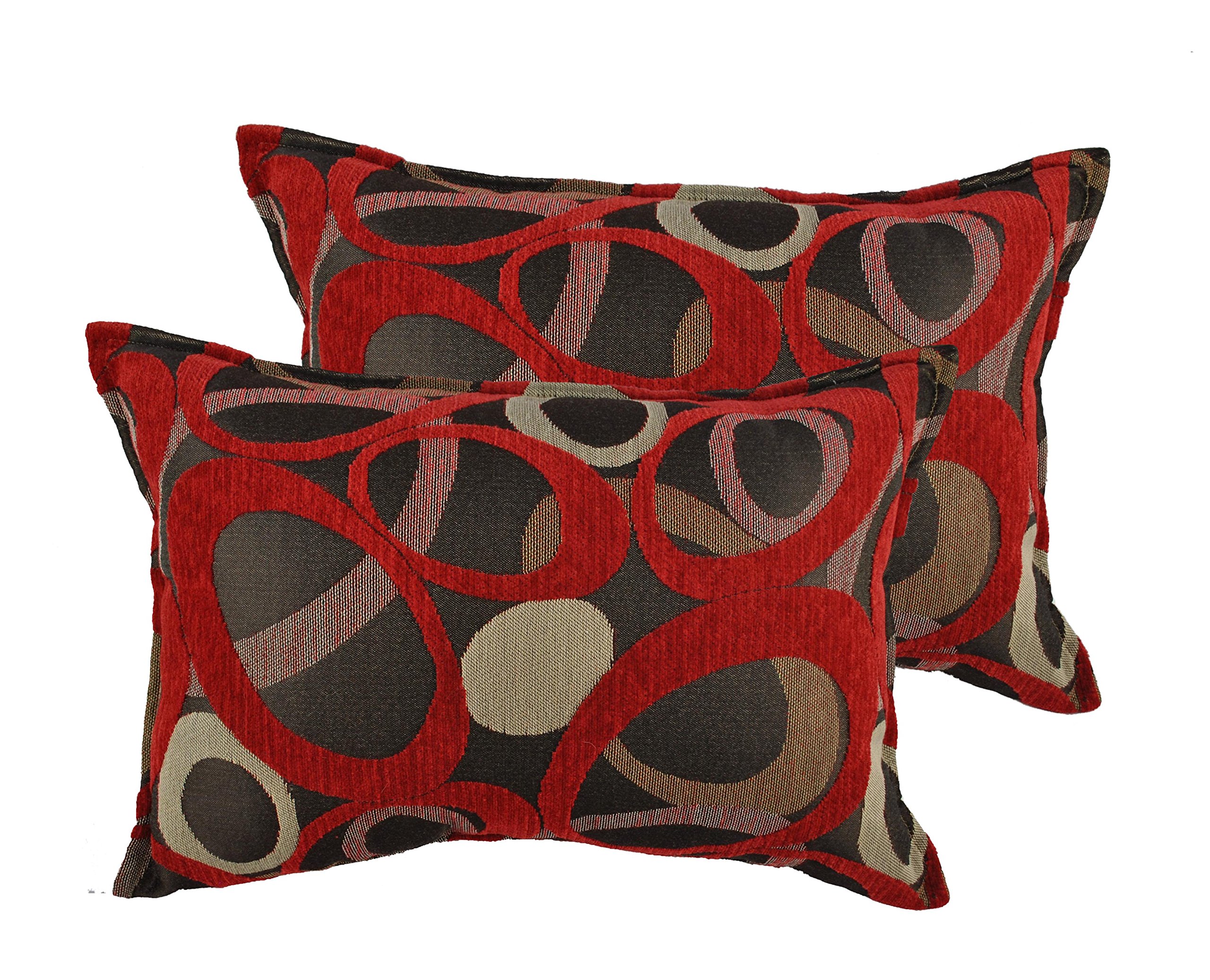 Sherry Kline Oh Red Boudoir Decorative Pillows (Set of 2) - Luxury Velvet Throw Cushions for Sofa, Bed & Home Decor - Perfect for Living Room, Bedroom or Wedding Gift
