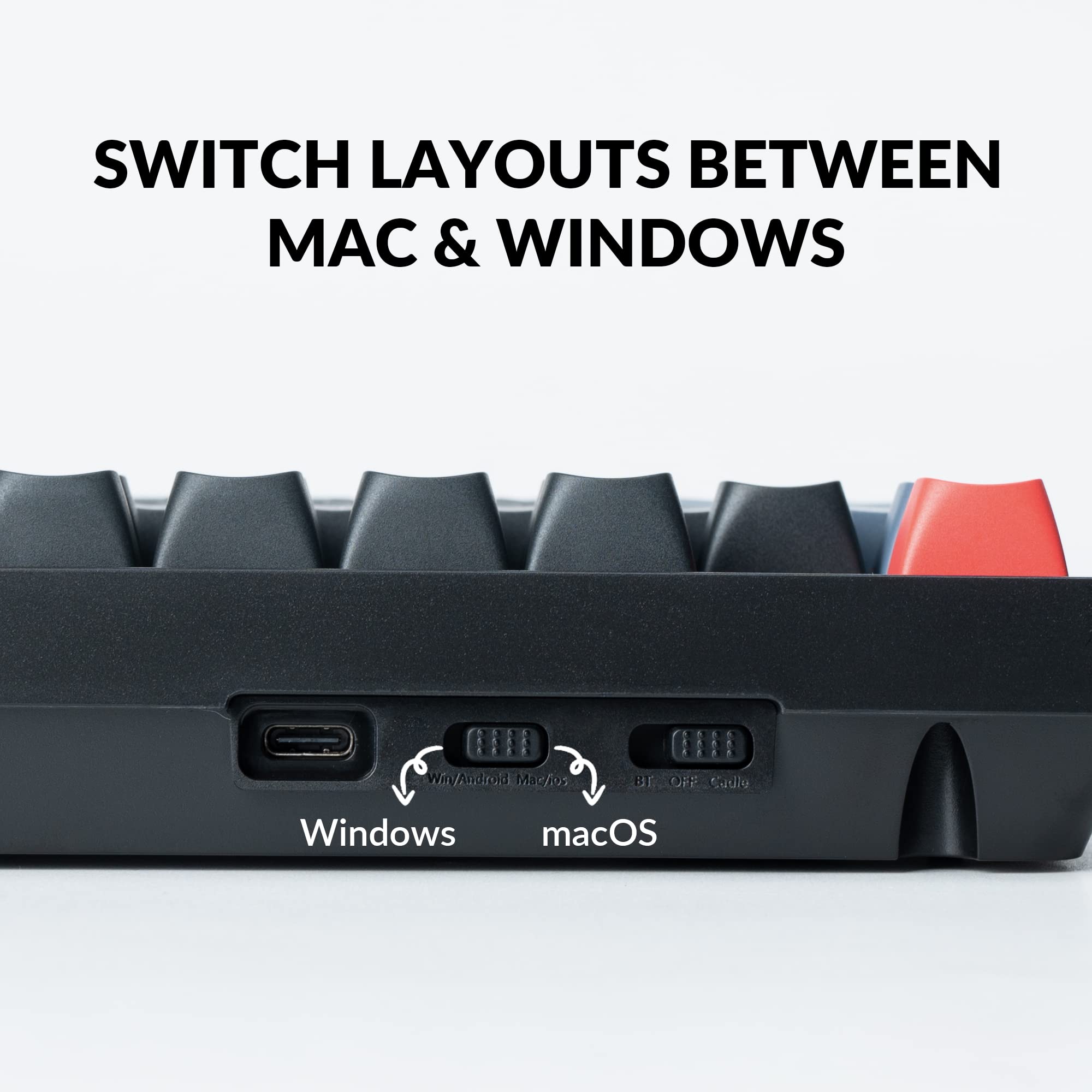 Keychron K10 Pro Wireless Custom Mechanical Keyboard - Full-Size 104 Keys, QMK/VIA Programmable, Bluetooth 5.1/USB-C Wired, White Backlight, Hot-Swappable K Pro Red Switches, Compatible with Mac/Windows/Linux - Perfect for Gaming, Coding & Office Work