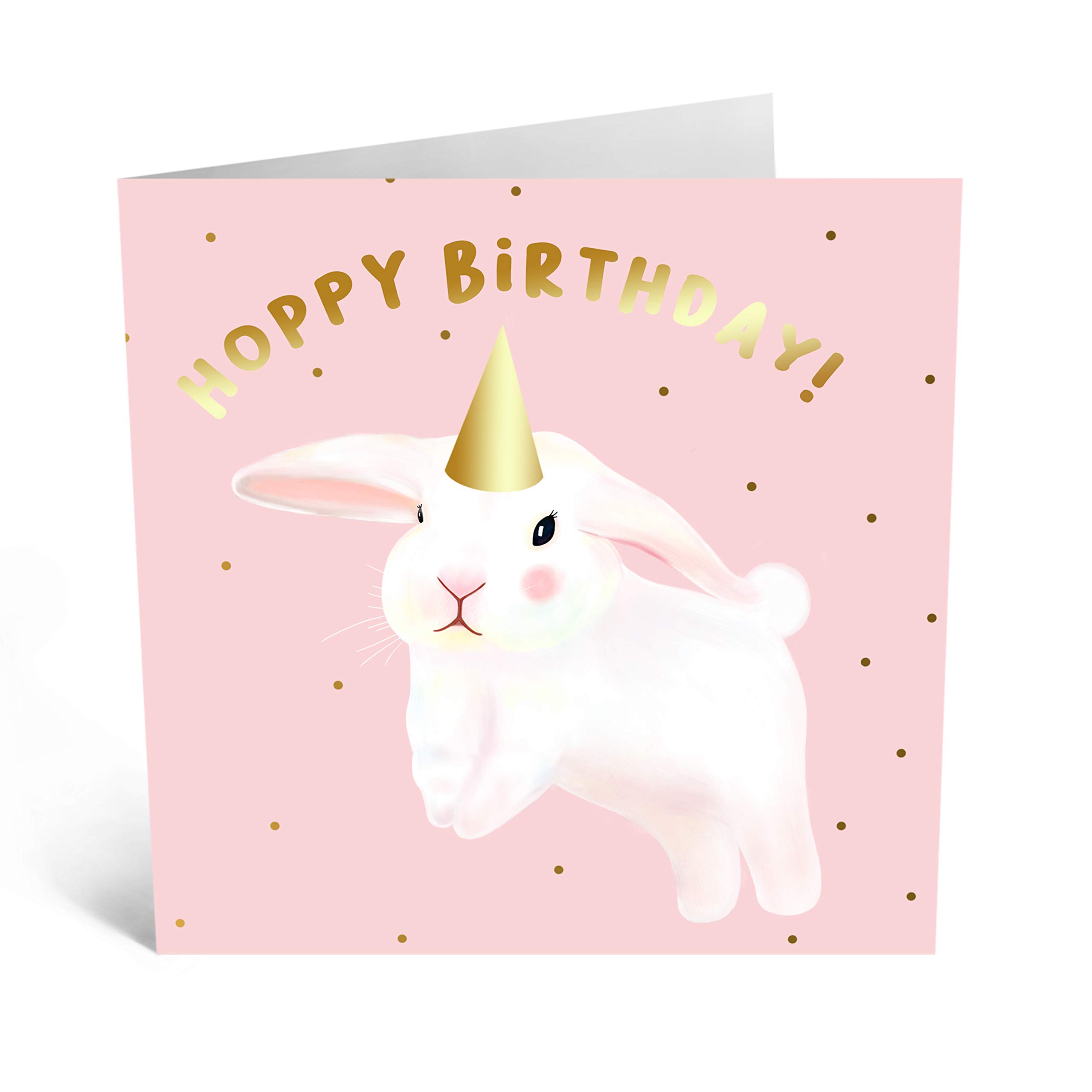 Cute Bunny Rabbit Birthday Card for Daughter - 'Hoppy Birthday' Greeting Card - Sweet Birthday Wishes for Niece, Granddaughter | Perfect for Kids Birthday Parties & Special Celebrations
