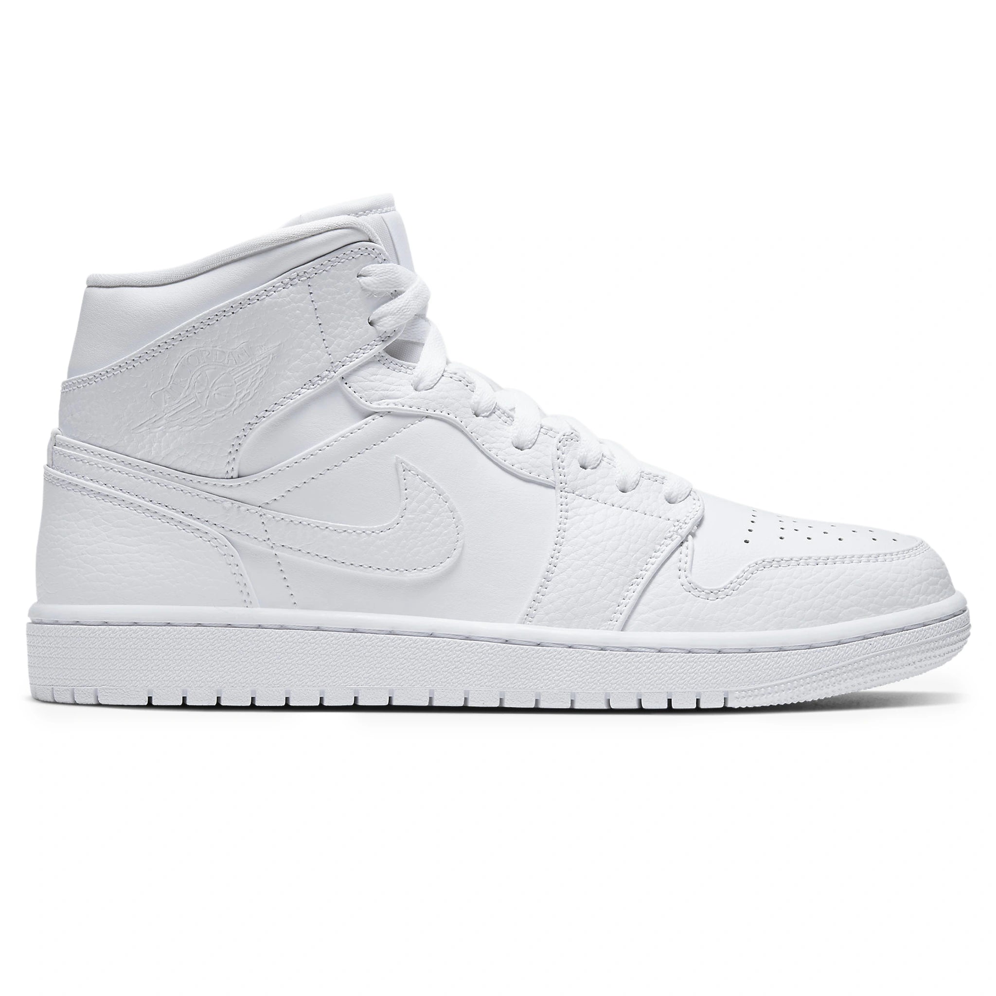Air Jordan 1 Mid Triple White Sneakers - Men's Basketball Shoes for Casual Wear & Street Style | Perfect for Gym, Running, and Everyday Fashion