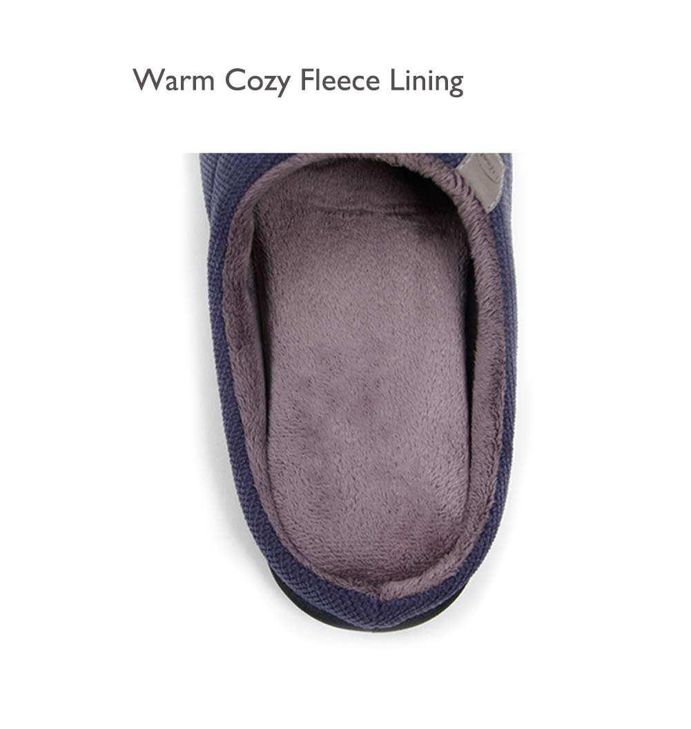 Happy Lily Men's Slip-On Slippers with Memory Foam - Anti-Slip Indoor House Shoes for Winter Comfort - Perfect for Lounging at Home, Warm & Cozy Winter Wear
