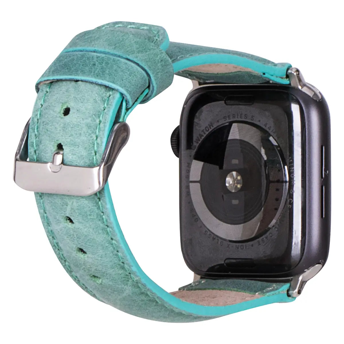 Premium Sea Green Genuine Leather Apple Watch Band - Stylish & Durable Replacement Strap for Workouts, Office & Everyday Wear