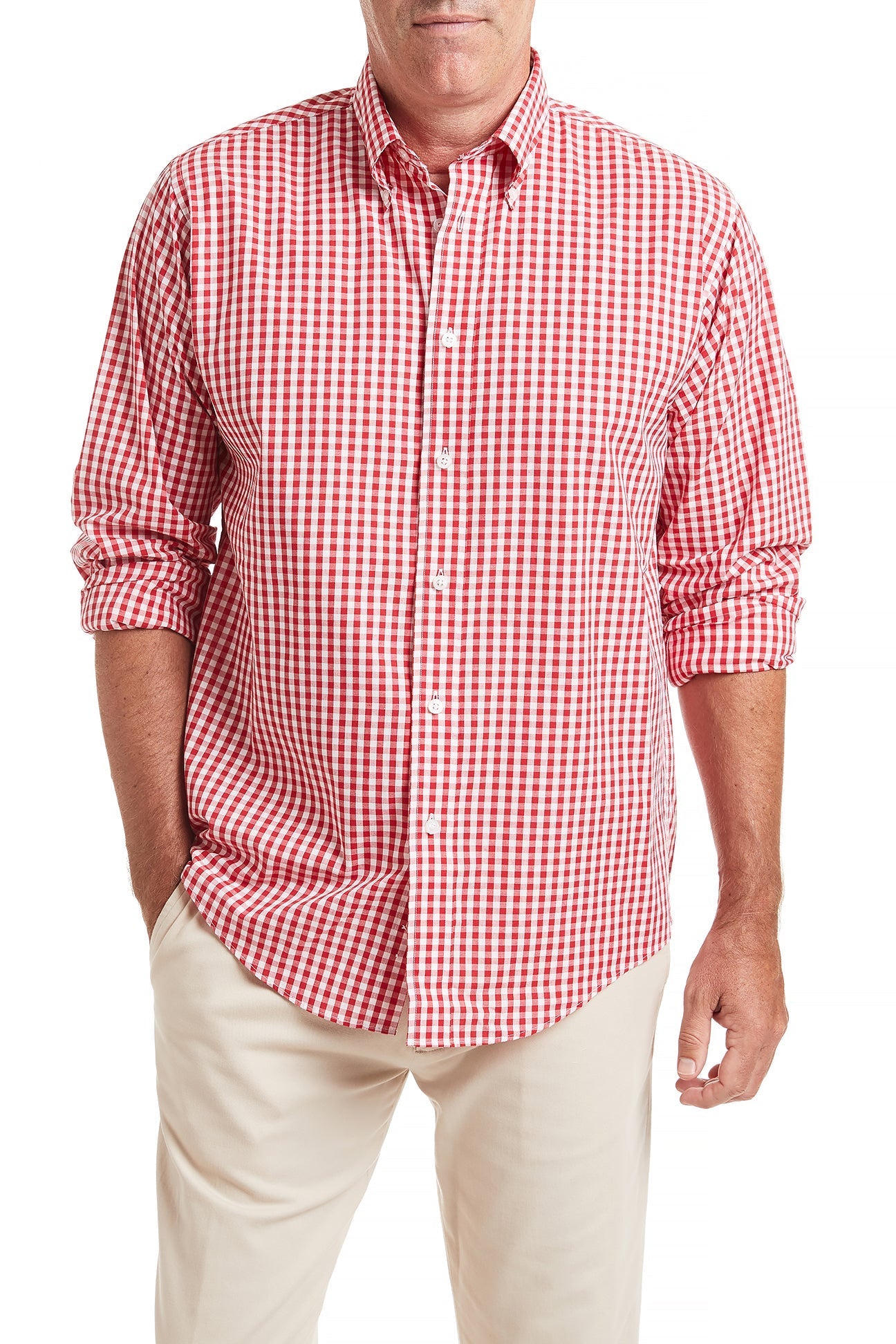 Chase Shirt Wide Gingham Red - Stylish Casual Button Down Shirt for Men | Perfect for Office, Date Night & Summer Outings