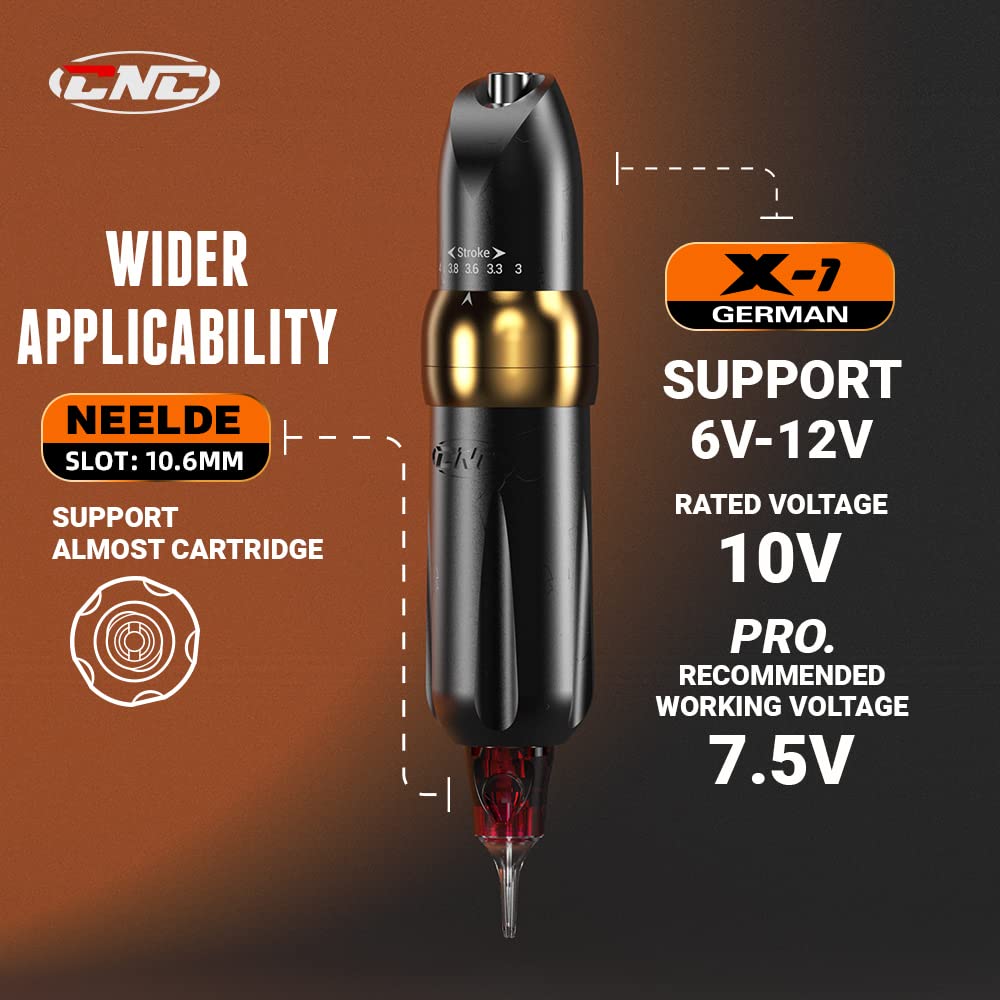 Professional CNC Rotary Tattoo Pen Machine P6 - Adjustable 5-Level Stroke with High-Precision X-I Motor for Tattoo Artists | Perfect for Fine Line Work, Shading & Detailed Tattooing