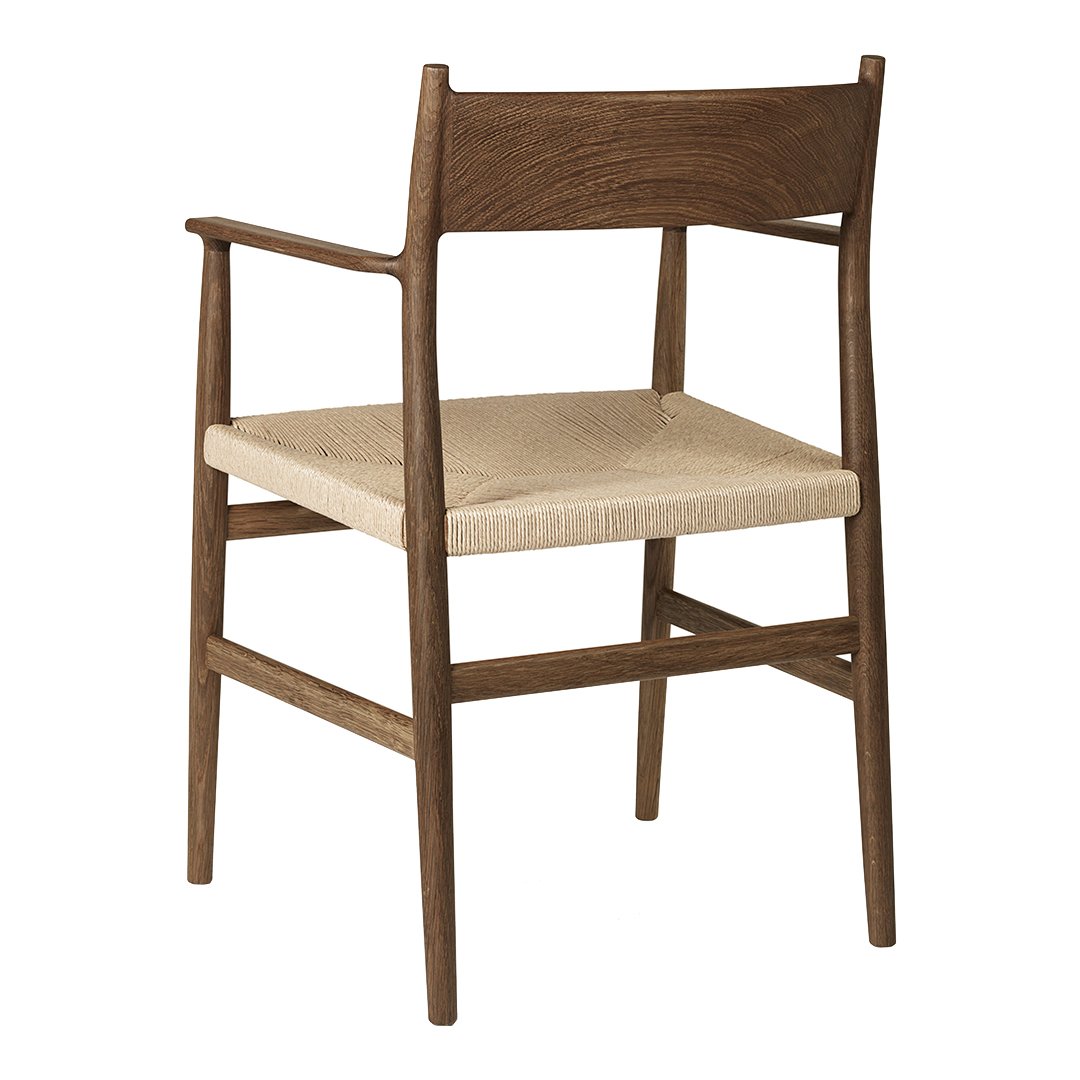 Arv Dining Armchair with Paper Cord Seat - Modern Woven Rattan Chair for Kitchen, Dining Room & Patio - Comfortable & Stylish Home Furniture
