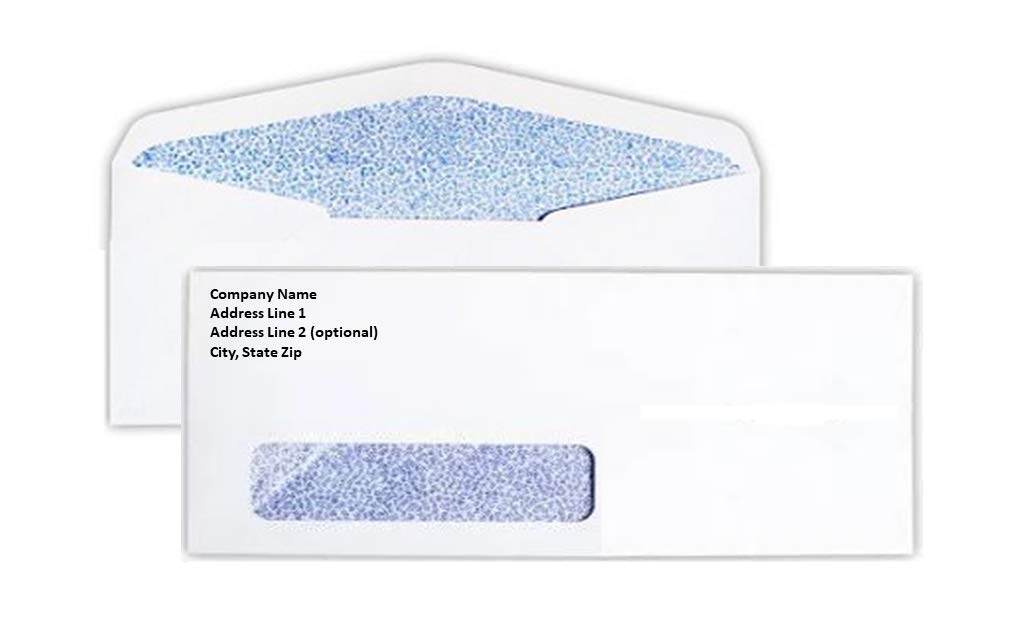 Custom Printed #10 Security Envelopes with Window - 2500 Bright White Wove Business Envelopes | Smooth Finish for Professional Mailing | Perfect for Invoices, Statements & Confidential Documents