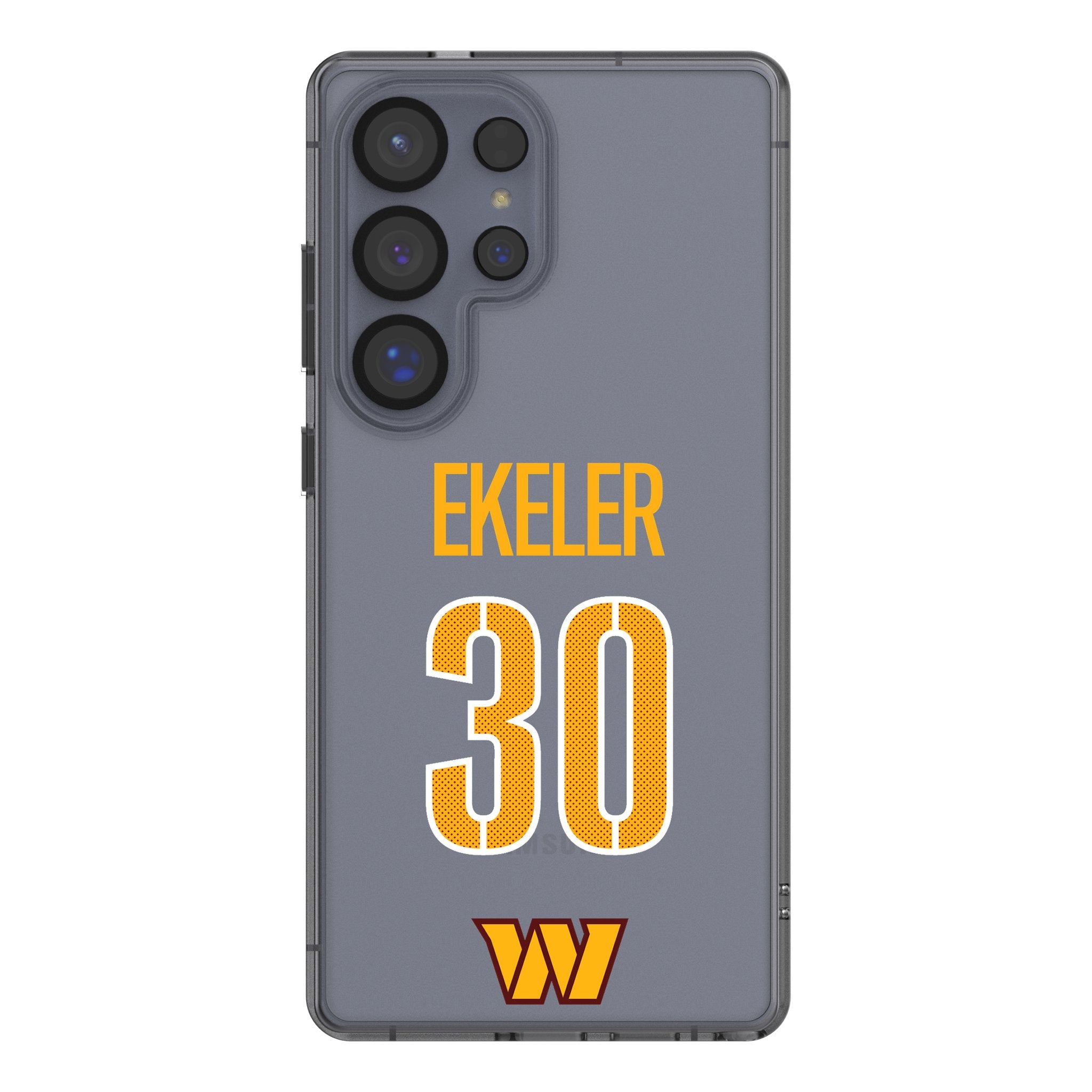 Austin Ekeler Washington Commanders 30 Game Tactical Clear Phone Case for Samsung Galaxy - Perfect for Football Fans & Game Day Protection