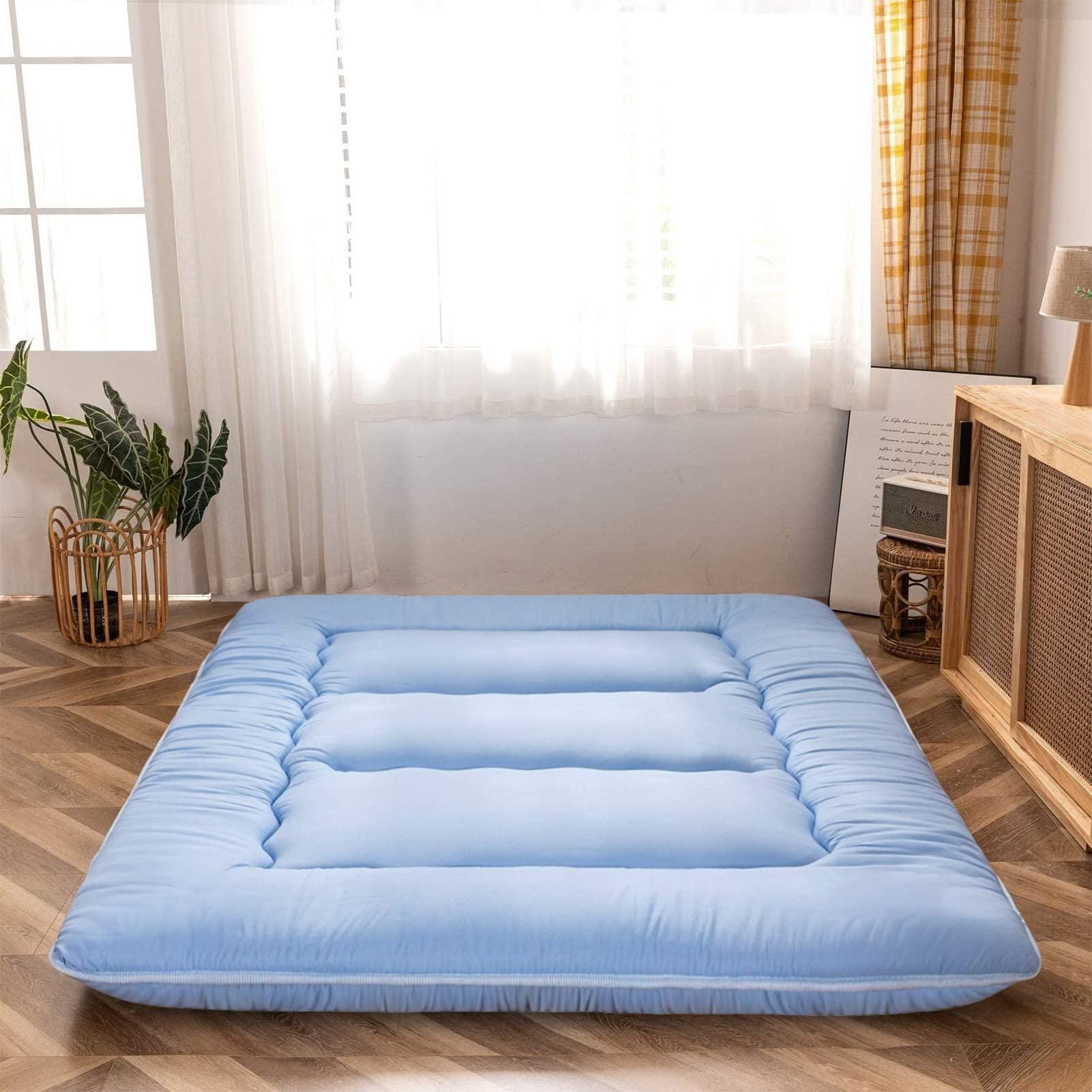 MAXYOYO Japanese Floor Futon Mattress - Portable Foldable Tatami Mattress for Guest Bed, Camping & Small Space Living | Comfortable Floor Sleeping Solution