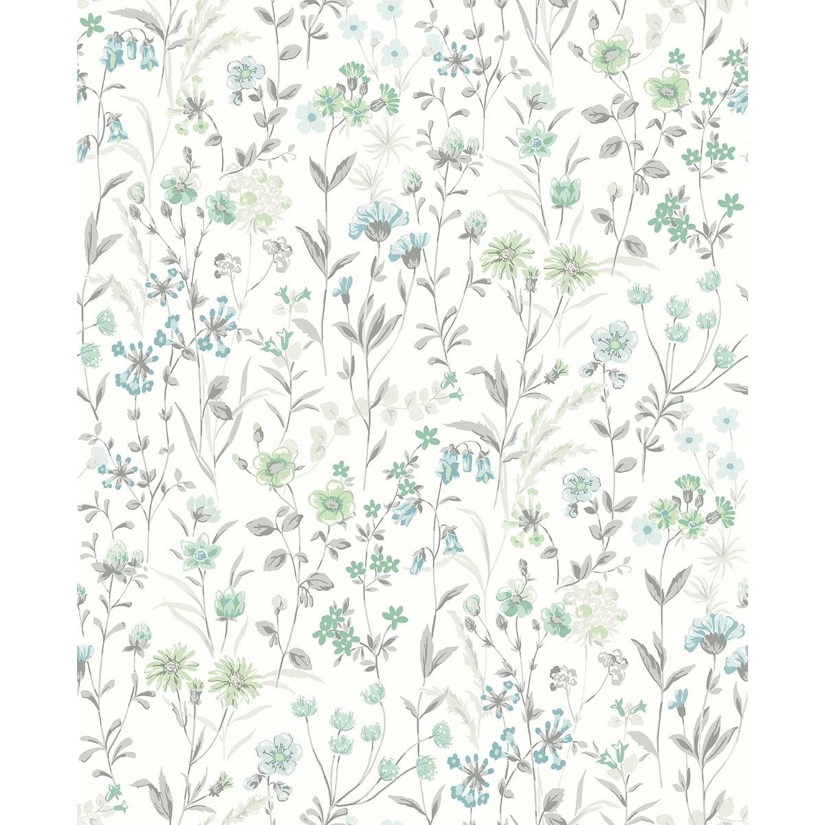 NextWall Wildflowers Peel and Stick Wallpaper - Self-Adhesive Removable Wall Mural for Bedroom, Nursery, Living Room - Vibrant Multicolor Floral Design - Easy to Install & Remove