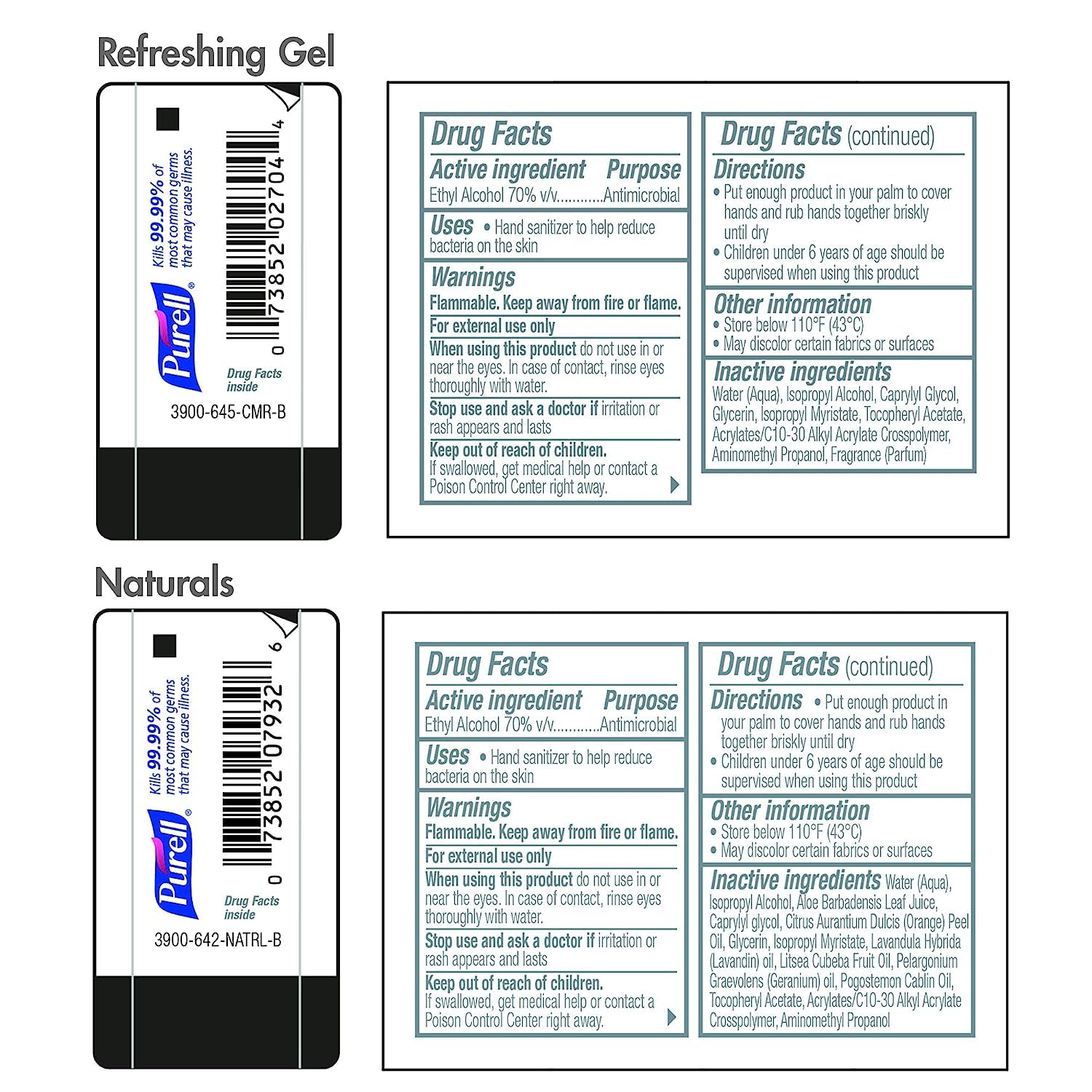 PURELL Advanced Hand Sanitizer Variety Pack - 36 Travel Size (1 fl oz) Natural & Refreshing Gel with Flip Cap & Jelly Wrap Carrier | Perfect for Travel, Office, School & On-the-Go Hygiene