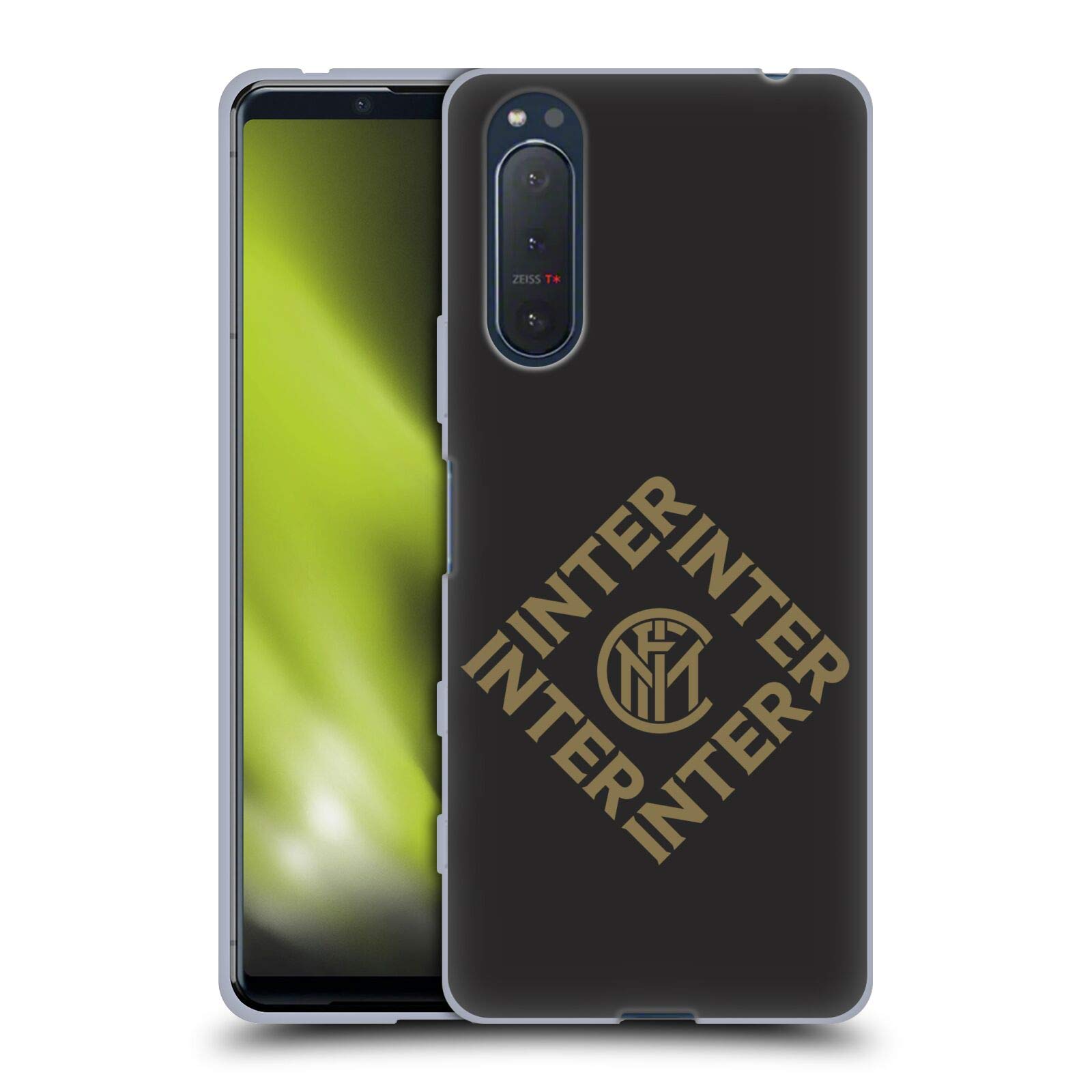 Inter Milan Diamond Graphics Soft Gel Case for Sony Xperia 5 II 5G - Officially Licensed by Head Case Designs | Perfect for Matchdays, Travel, and Everyday Protection