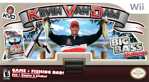 Kevin VanDam's Big Bass Challenge Fishing Game - Nintendo Wii Bundle with Fishing Rod Controller | Fun Family Fishing Adventure & Sports Simulation