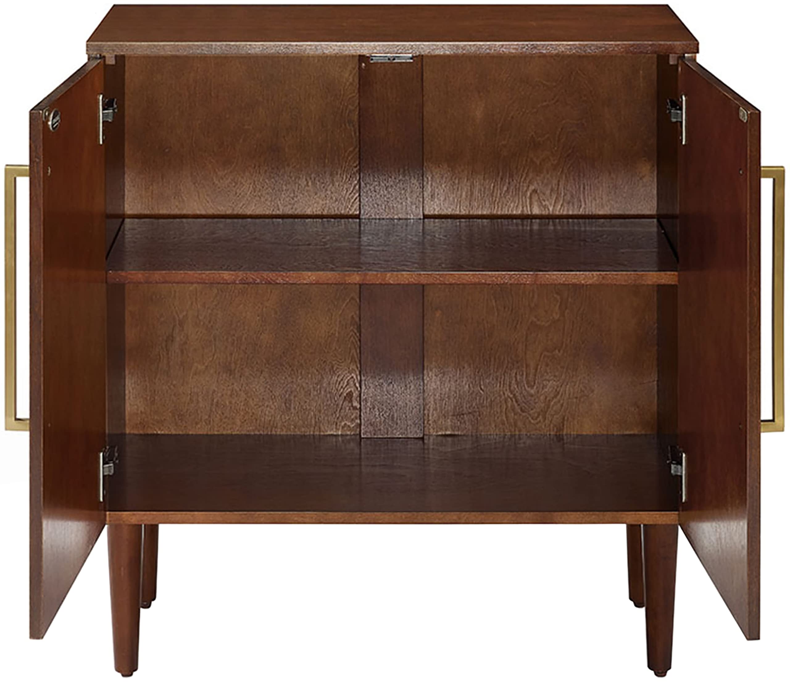 Crosley Everett Mahogany Storage Cabinet & Vinyl Record Player Stand with Records Holder - Perfect for Living Room, Home Theater & Music Room Organization