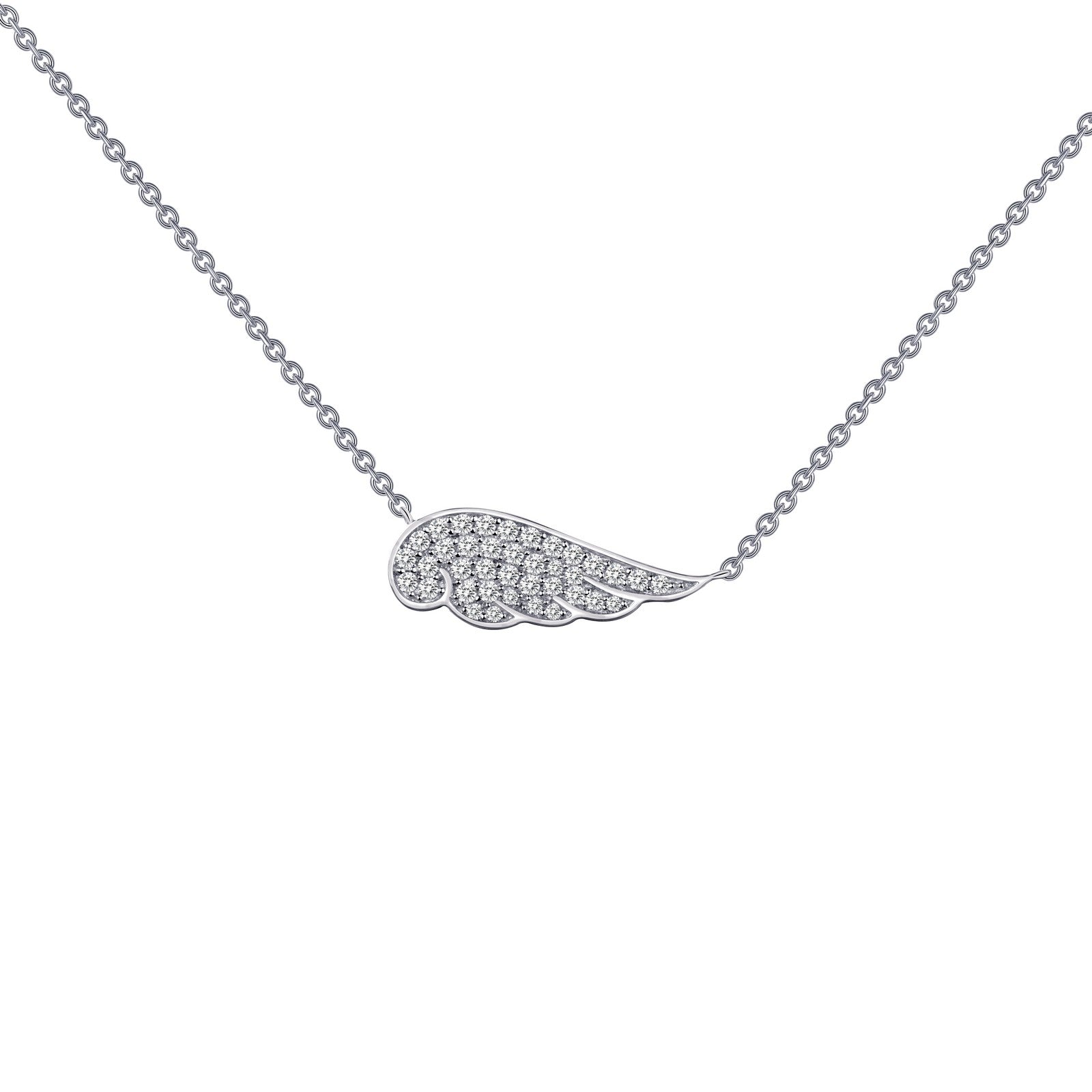 0.33 CTW Angel Wing Necklace for Women - Sterling Silver Wing Pendant with Cubic Zirconia - Perfect Gift for Birthday, Anniversary & Valentine's Day