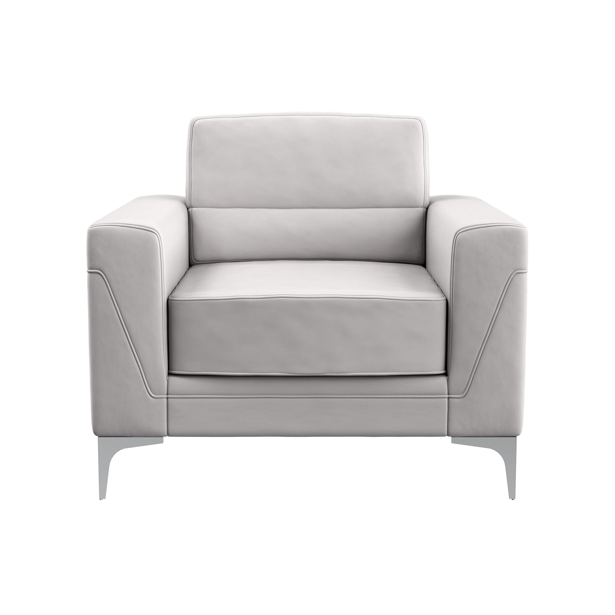 Global Furniture USA Suzie Light Grey Accent Chair - Stylish & Comfortable Living Room, Bedroom, or Office Seating