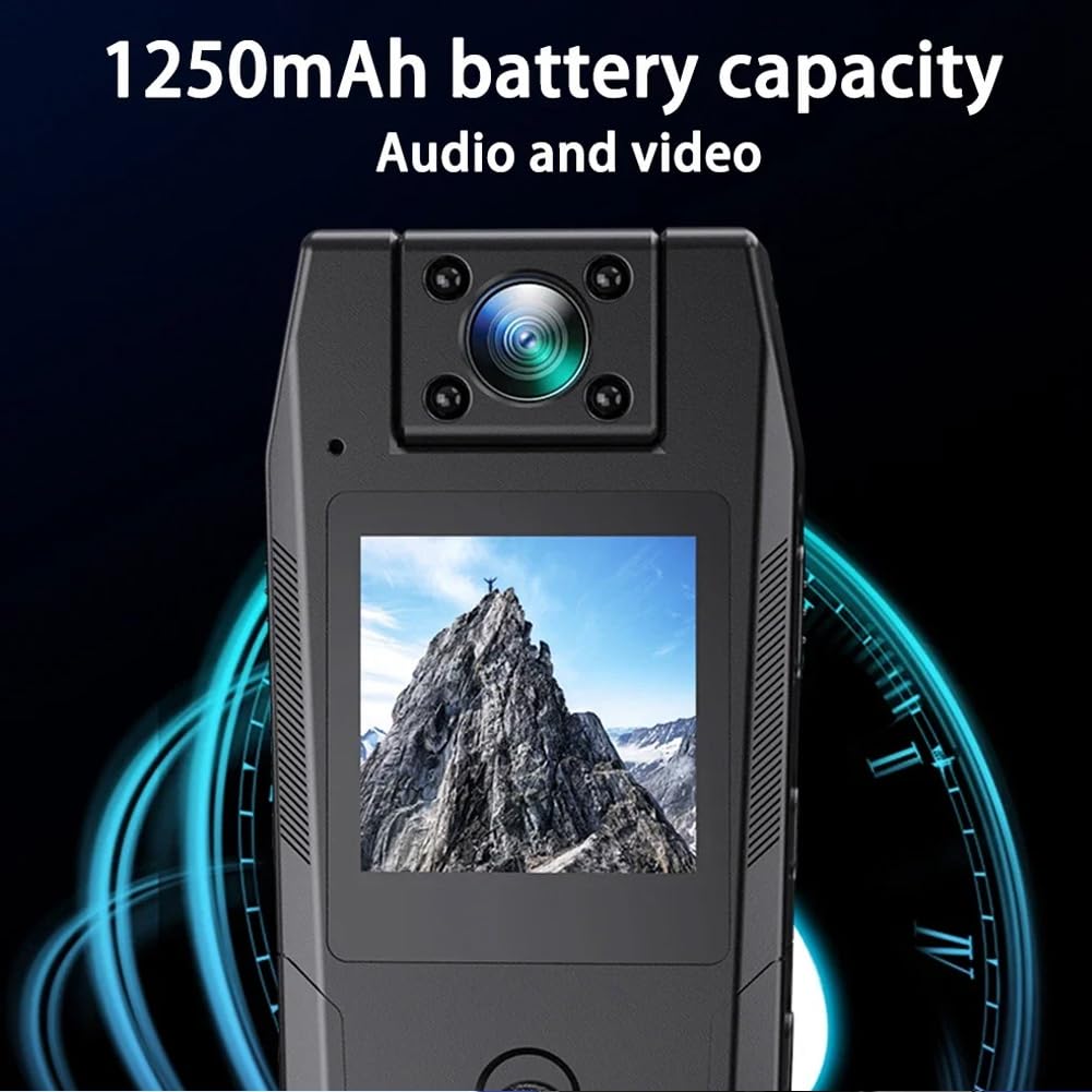 Vereen 1080P HD Mini Camcorder - Compact Body Camera with 180° Rotating Wide Angle Lens, Bike Camera, Sports DV, Car DVR - Perfect for Cycling, Driving, Outdoor Adventures & Home Security Recording