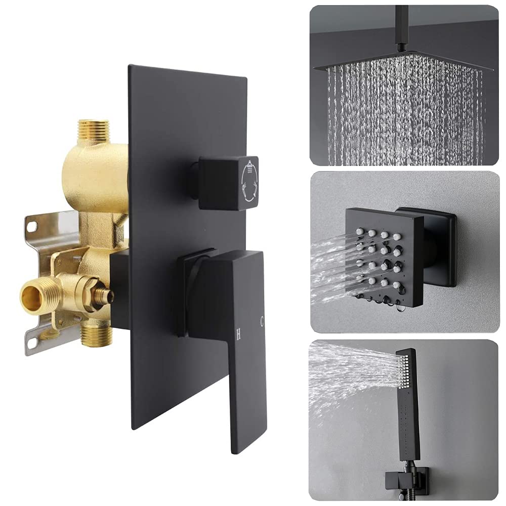 Premium Matte Black Shower System - 16