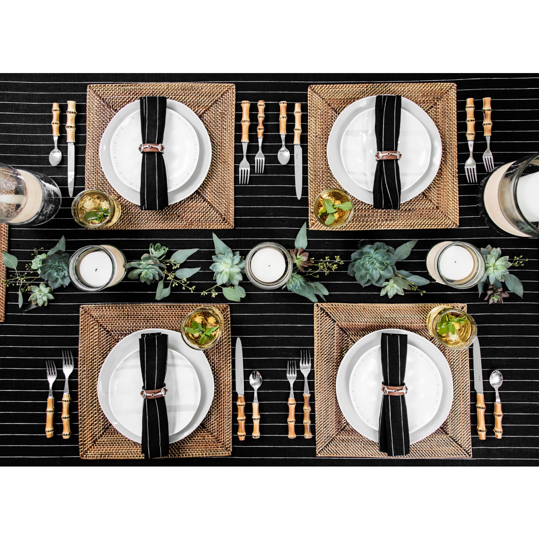 Elegant Pinstripe Tablecloth for Dining & Events - Premium Cotton Table Cover for Restaurants, Weddings & Home Decor