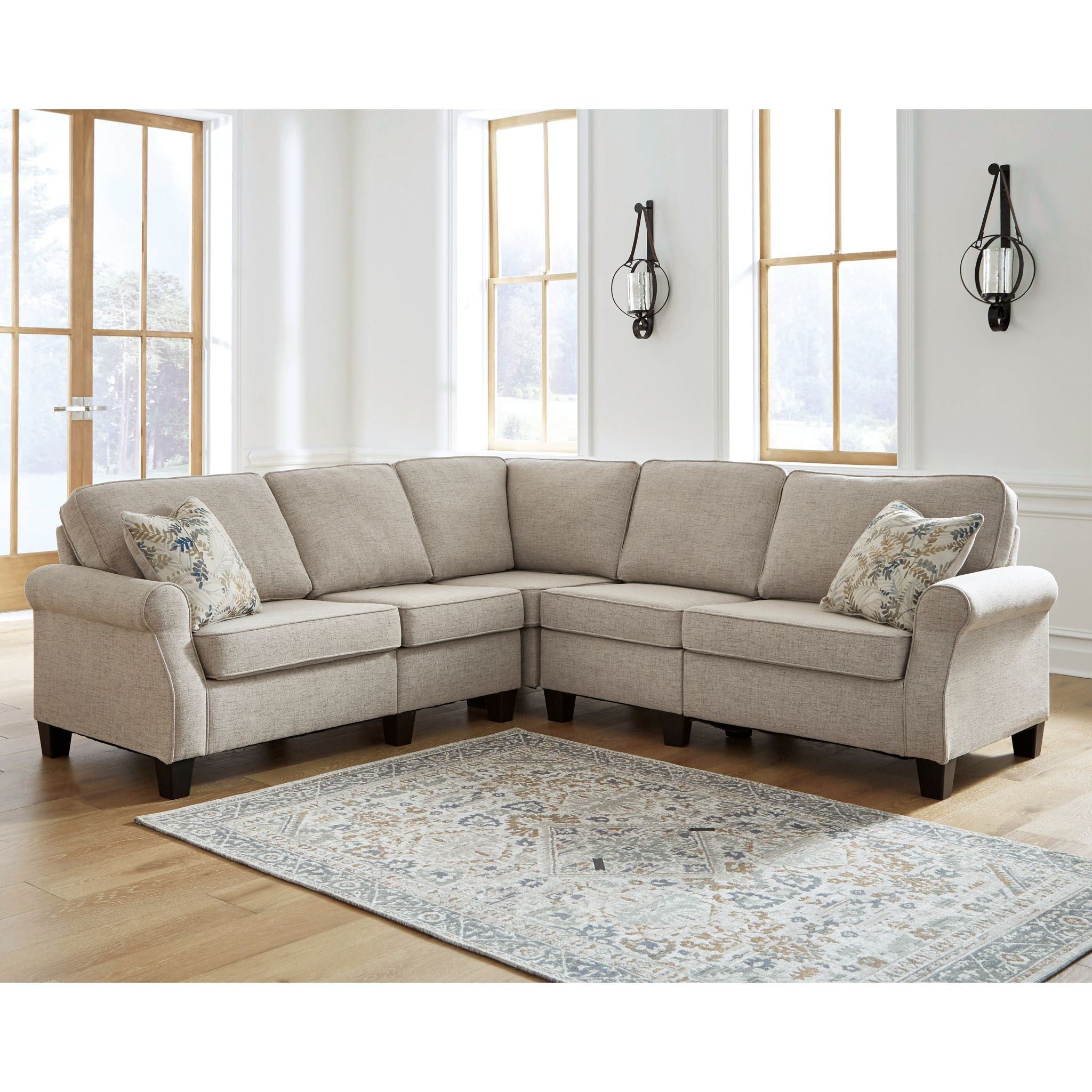 Alessio 4-Piece Modular Sectional Sofa Set with Reversible Chaise - Modern L-Shaped Living Room Couch for Small Spaces, Apartment & Family Room Furniture