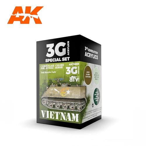 AK Interactive AK11659 Vietnam Colors 3rd Generation Acrylic Paint Set - Perfect for Military Model Kits, Dioramas & Historical Miniature Painting