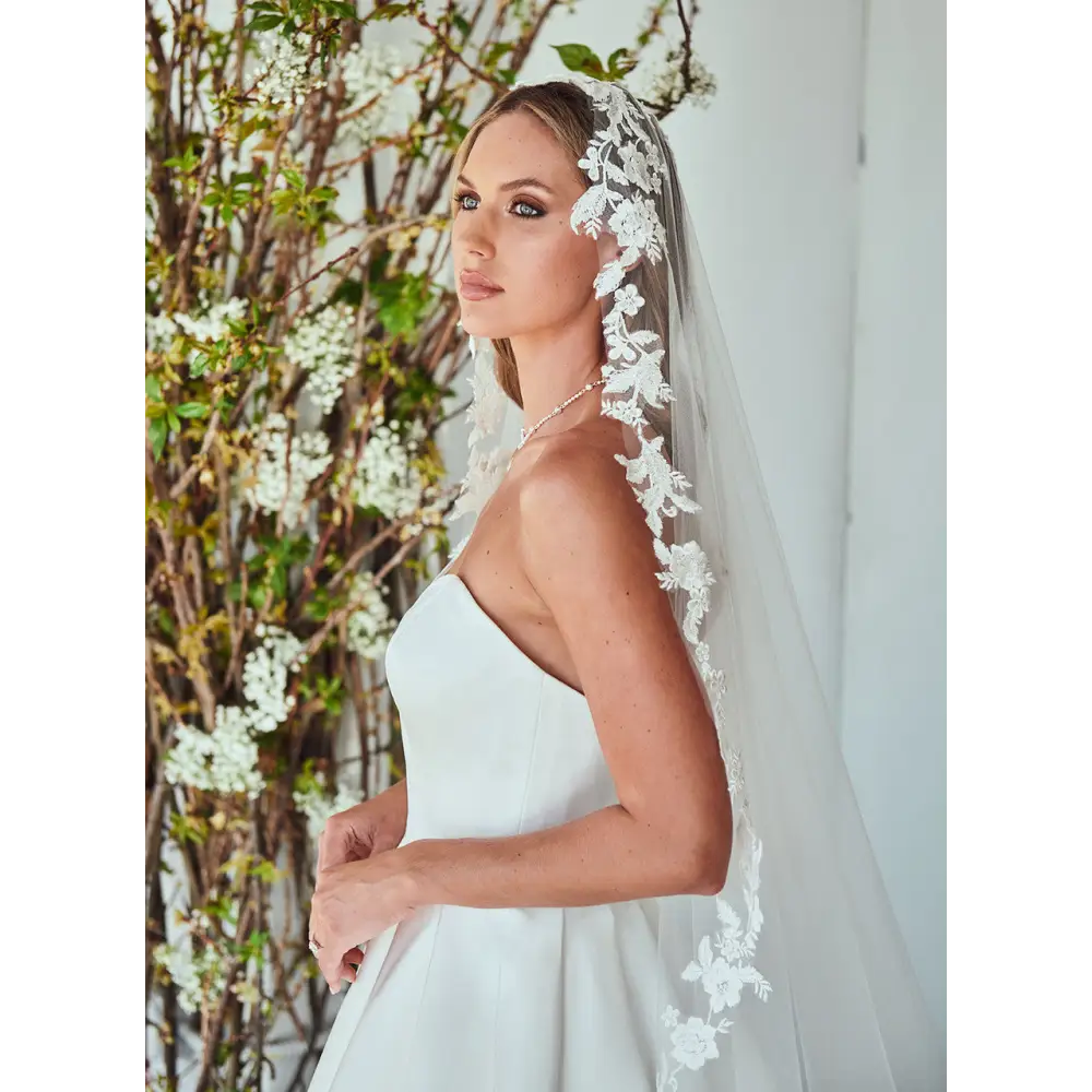 Royal Cathedral Bridal Veil - Mantilla Lace Wedding Veil V2397RC | Elegant Church & Cathedral Wedding Accessory